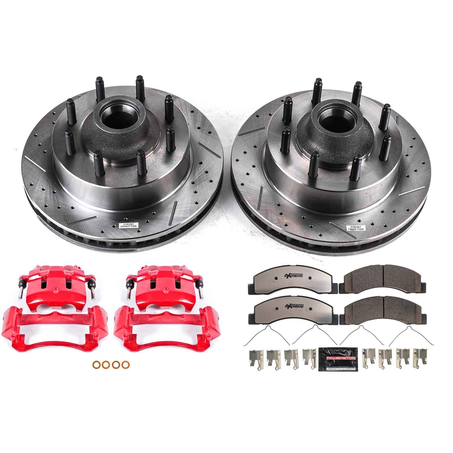 Power Stop - KC1392-36 - Front - Disc Brake Pad/Caliper and Rotor Kit