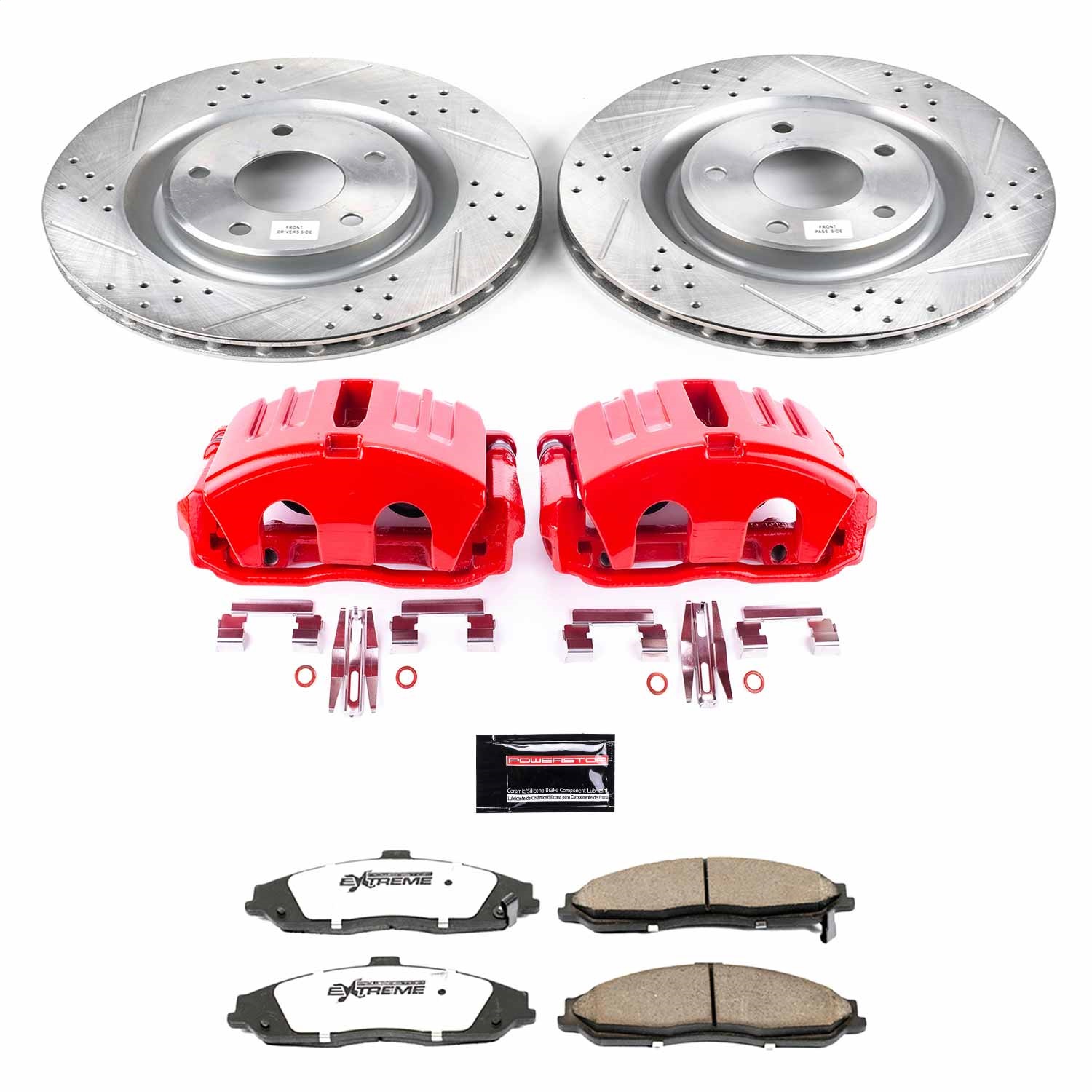 Power Stop - KC1417B-26 - Front - Disc Brake Pad/Caliper and Rotor Kit