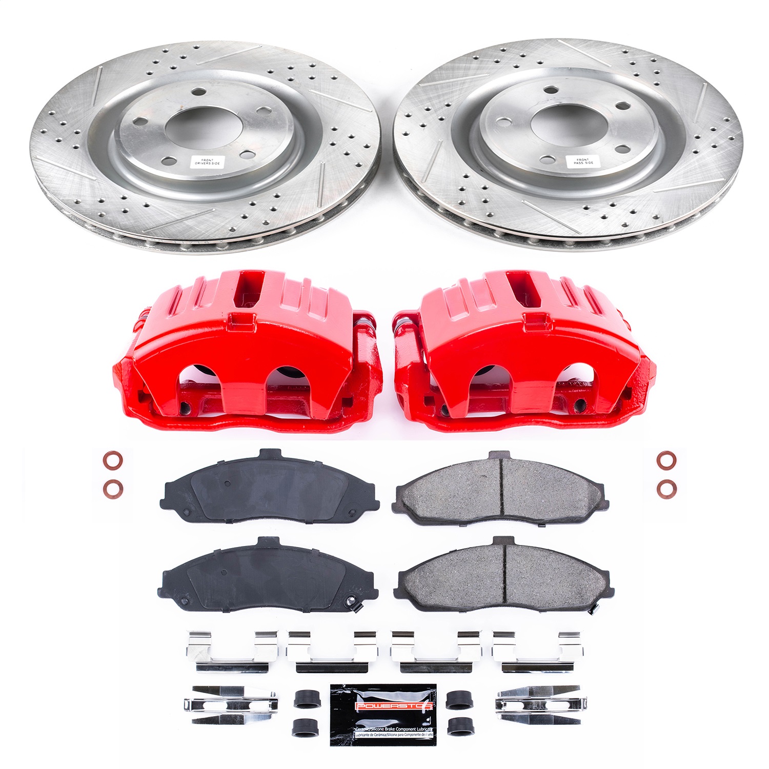 Power Stop - KC1417B - Front - Disc Brake Pad/Caliper and Rotor Kit
