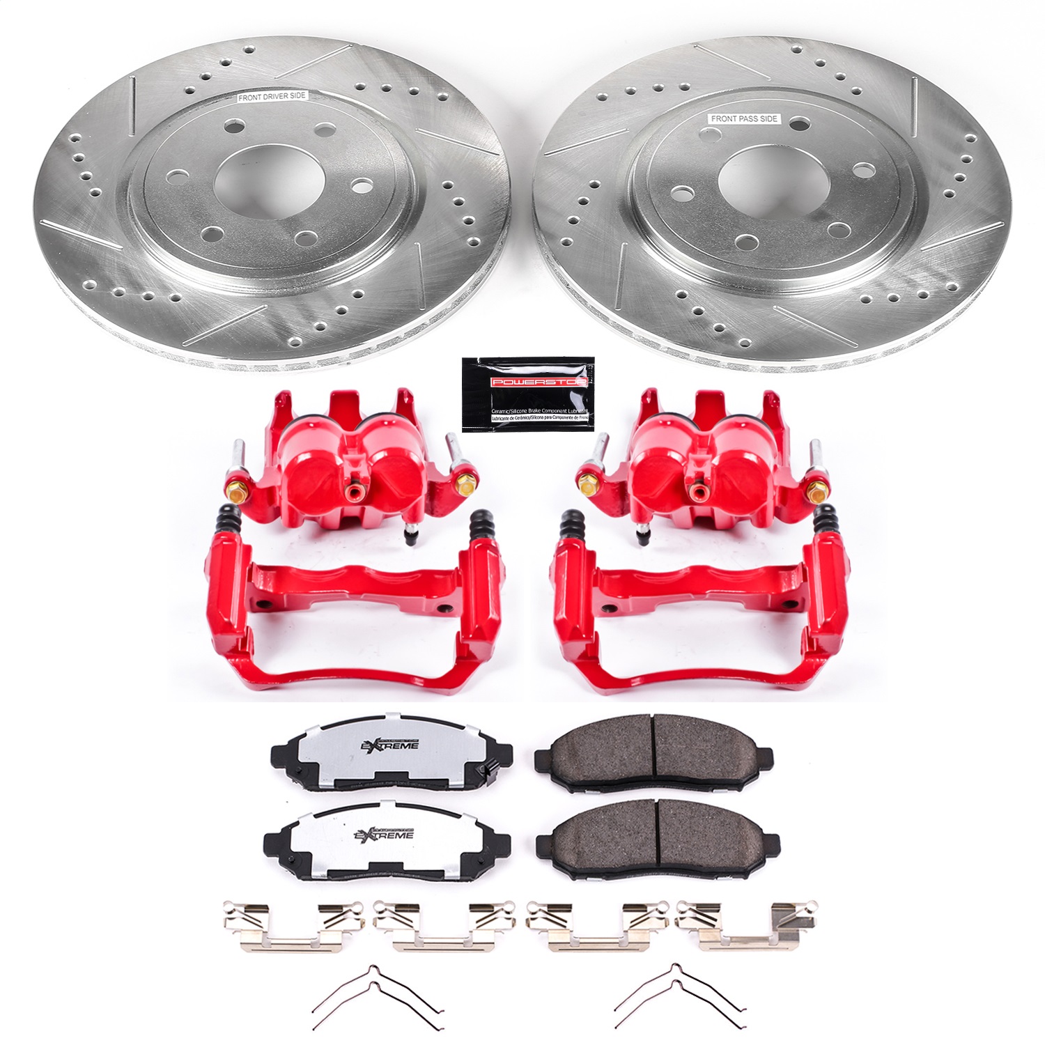 Power Stop - KC142-36 - Front - Disc Brake Pad/Caliper and Rotor Kit