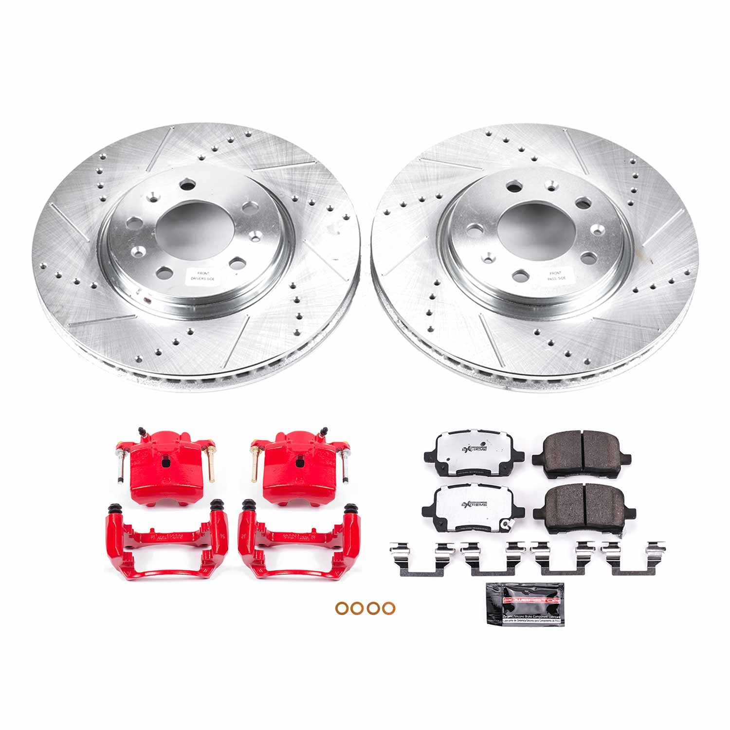 Power Stop - KC1433-26 - Front - Disc Brake Pad/Caliper and Rotor Kit