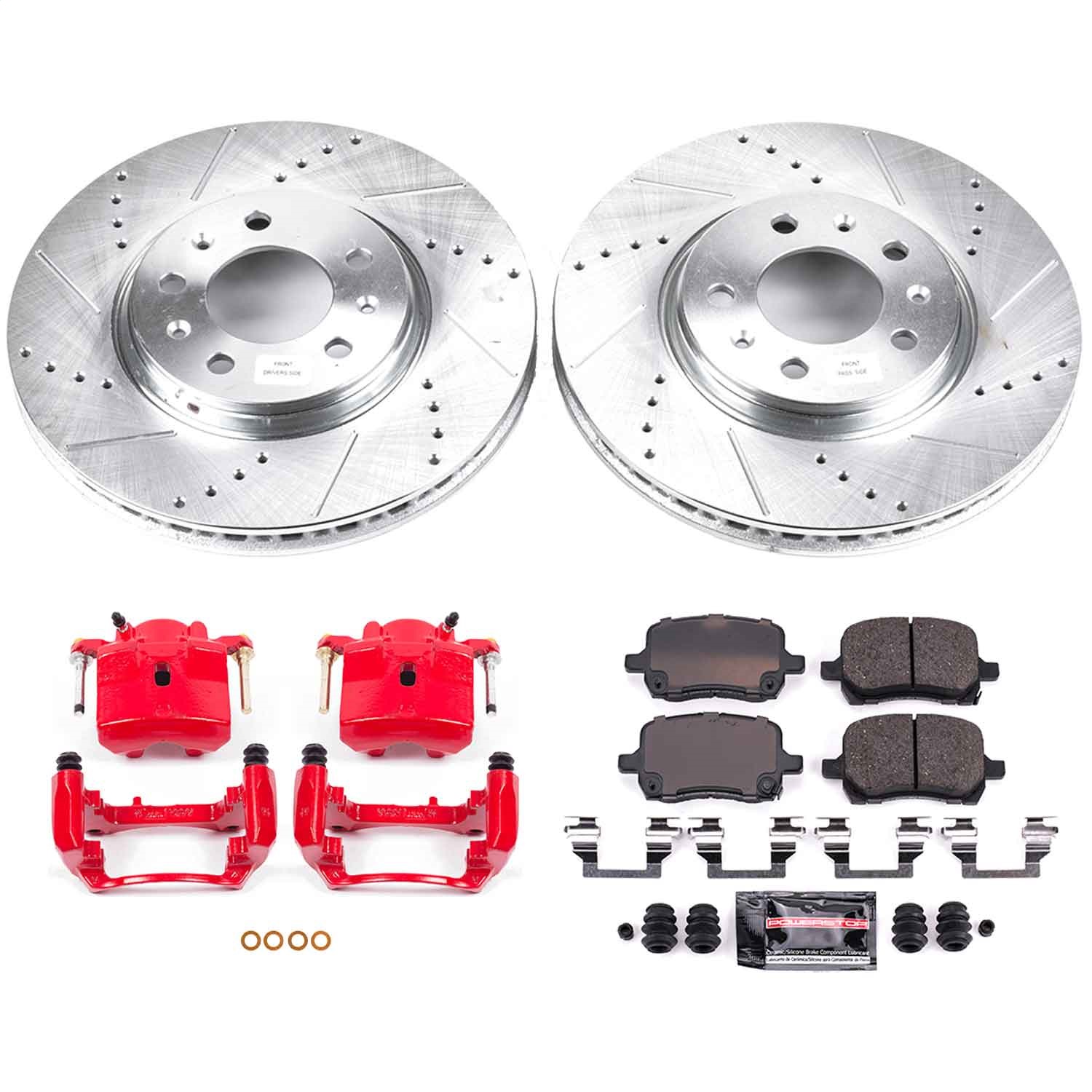 Power Stop - KC1433 - Front - Disc Brake Pad/Caliper and Rotor Kit