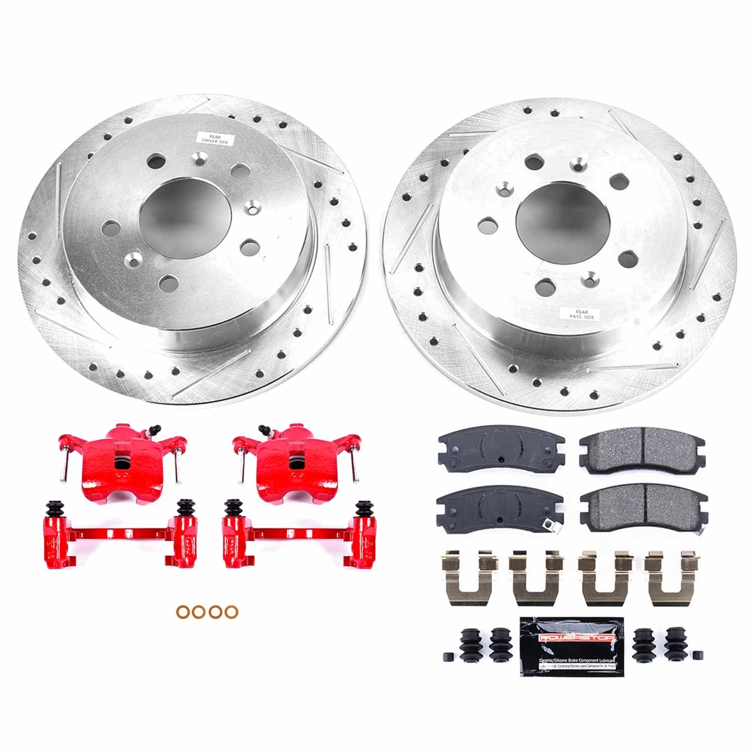 Power Stop - KC1440 - Rear - Disc Brake Pad/Caliper and Rotor Kit