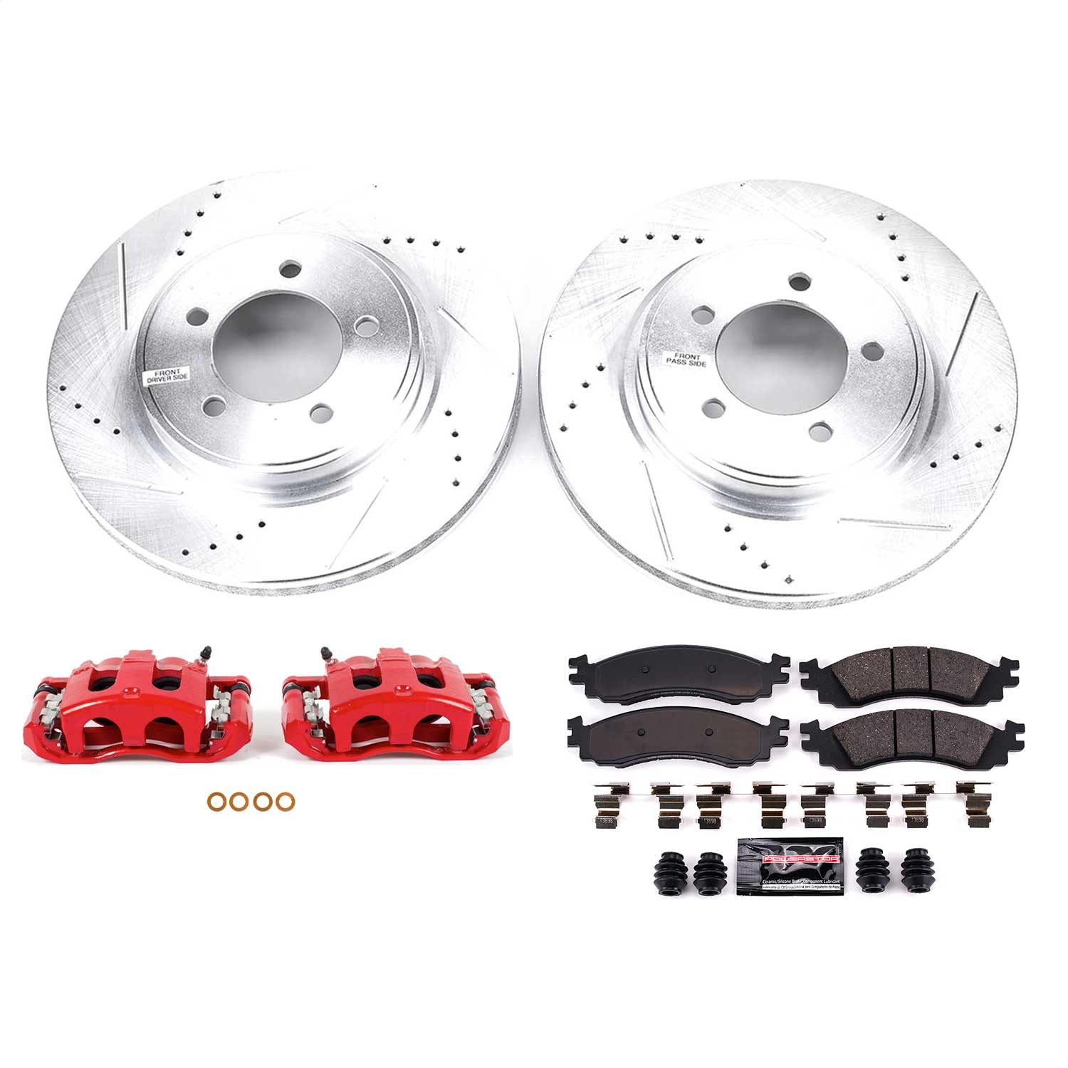 Power Stop - KC1441 - Front - Disc Brake Pad/Caliper and Rotor Kit