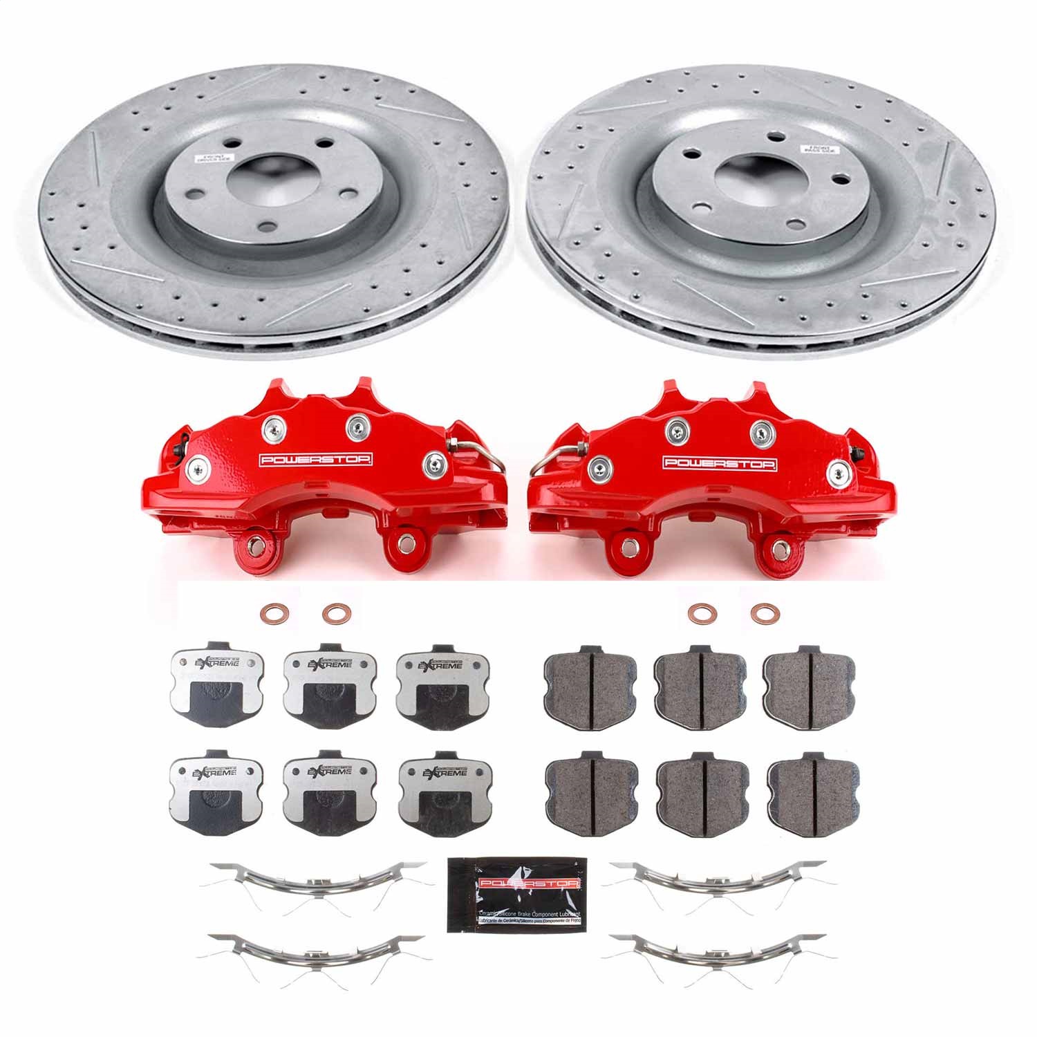 Power Stop - KC1444-26 - Front - Disc Brake Pad/Caliper and Rotor Kit
