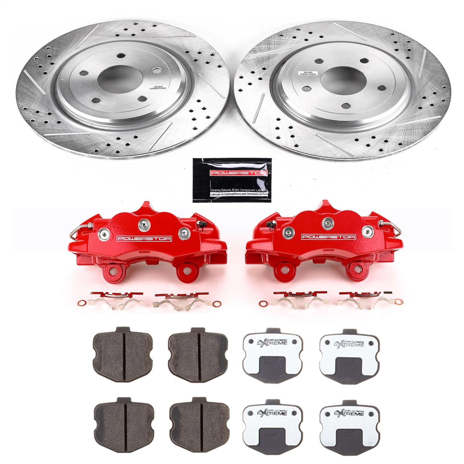 Power Stop - KC1446-26 - Rear - Disc Brake Pad/Caliper and Rotor Kit
