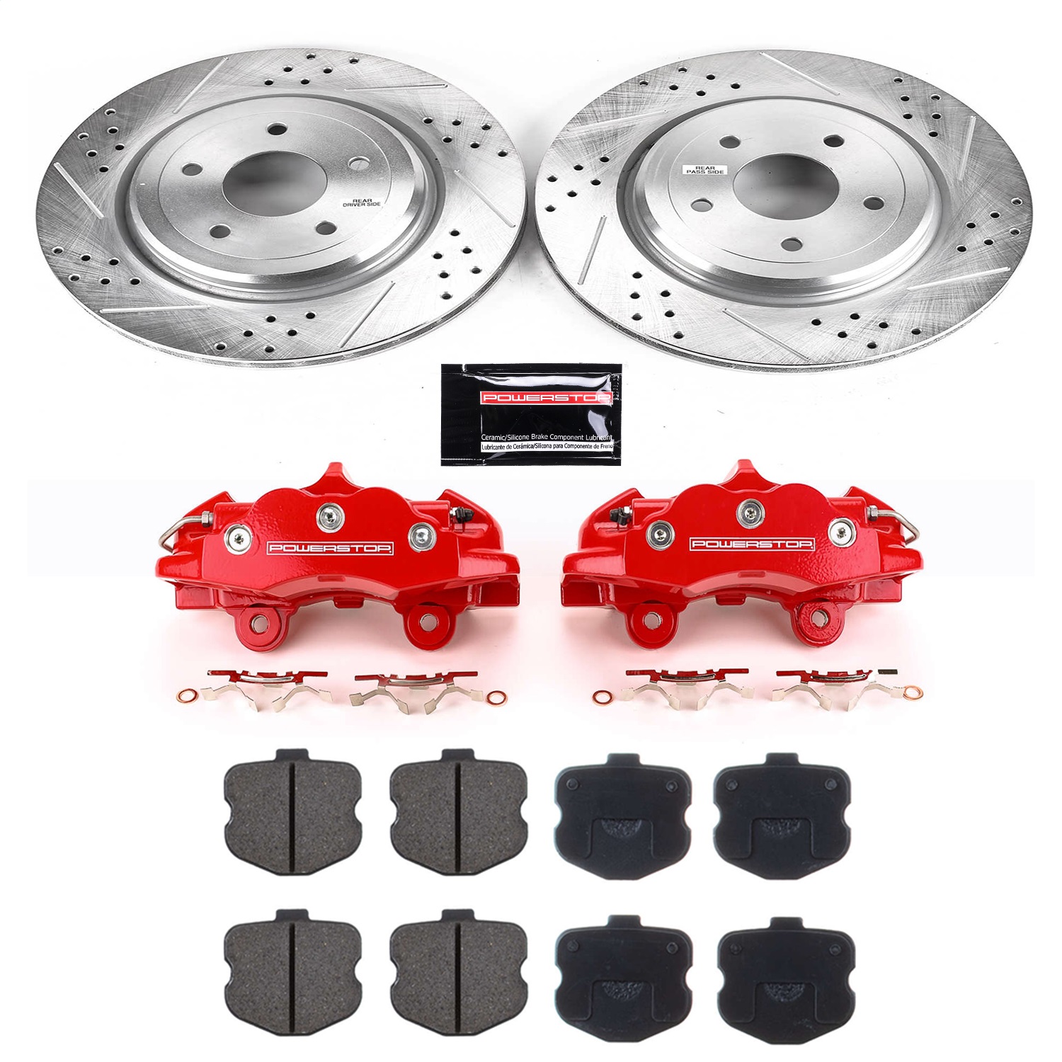 Power Stop - KC1446 - Rear - Disc Brake Pad/Caliper and Rotor Kit