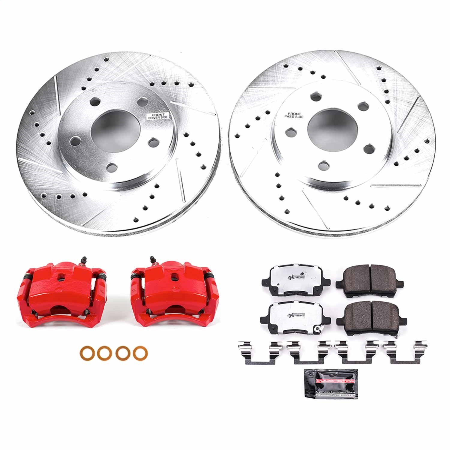 Power Stop - KC1448-26 - Front - Disc Brake Pad/Caliper and Rotor Kit