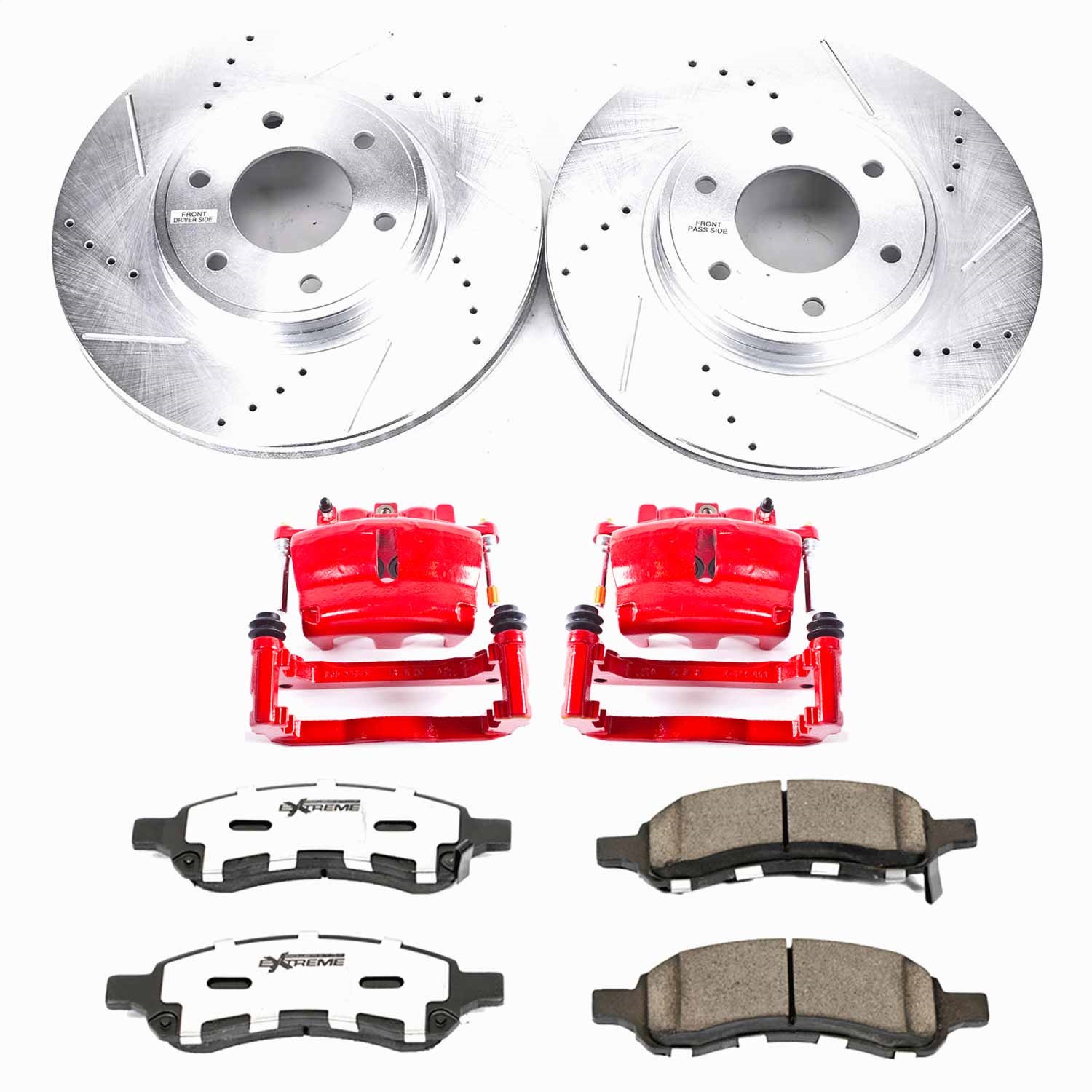 Power Stop - KC1453-26 - Front - Disc Brake Pad/Caliper and Rotor Kit