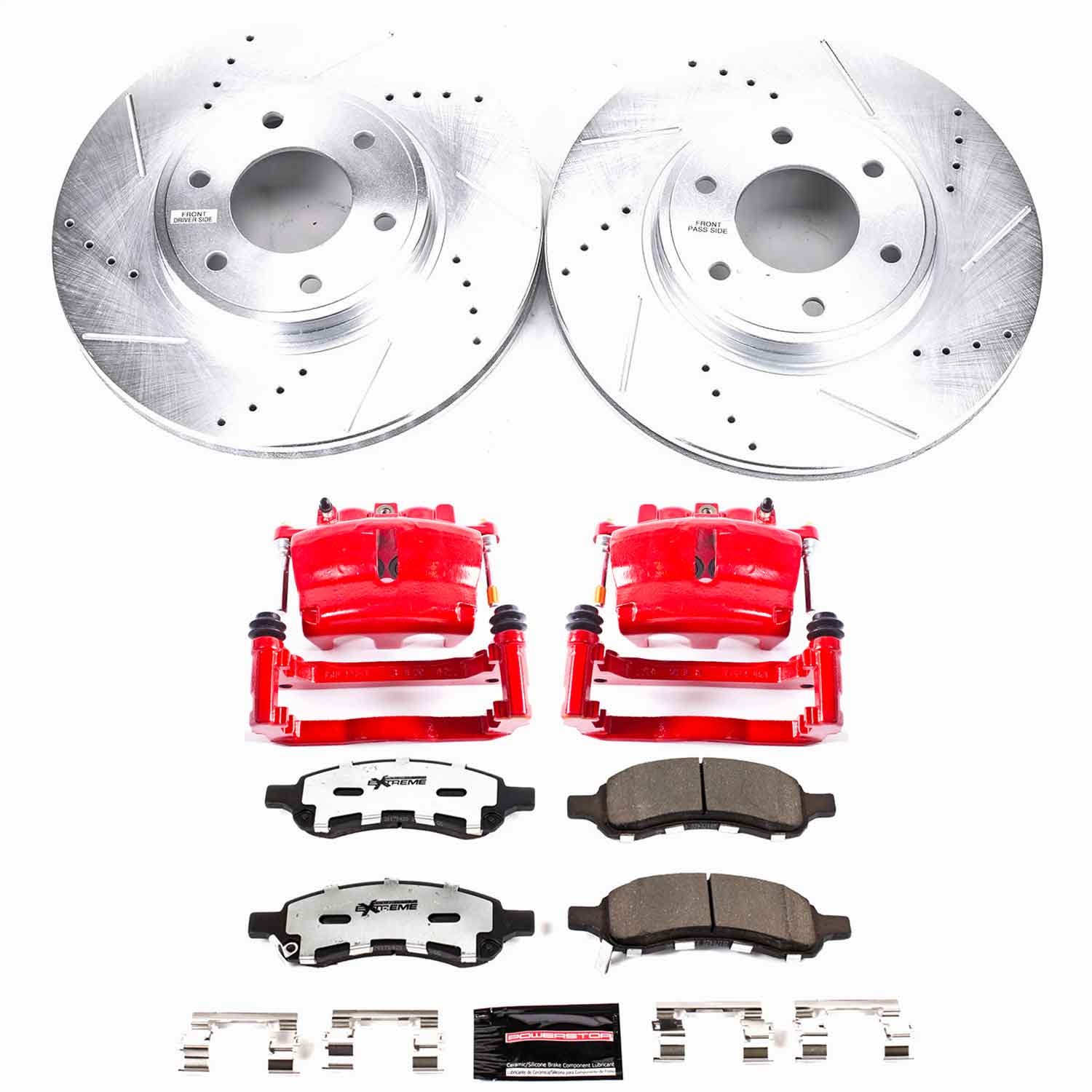 Power Stop - KC1453-36 - Front - Disc Brake Pad/Caliper and Rotor Kit