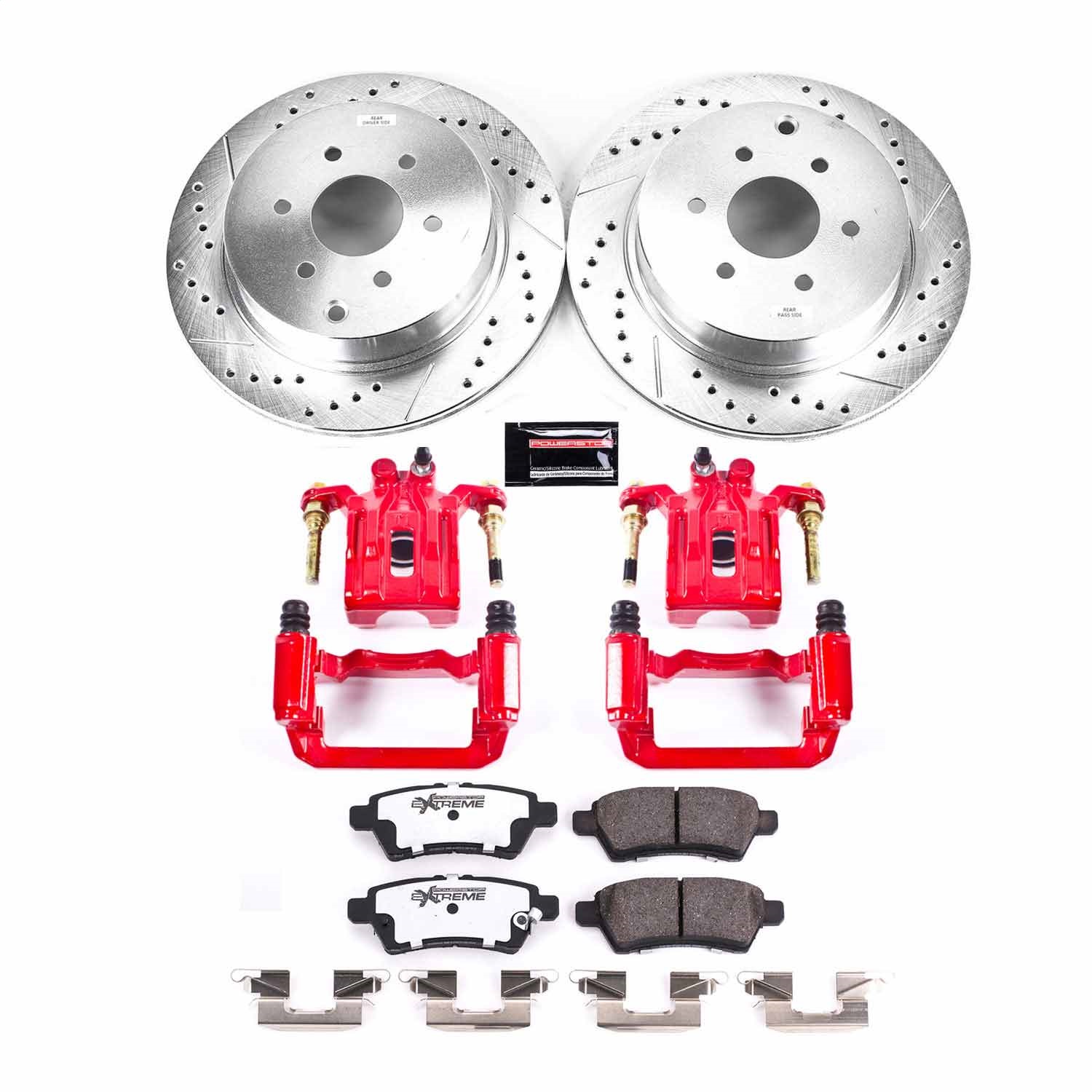 Power Stop - KC147-36 - Rear - Disc Brake Pad/Caliper and Rotor Kit