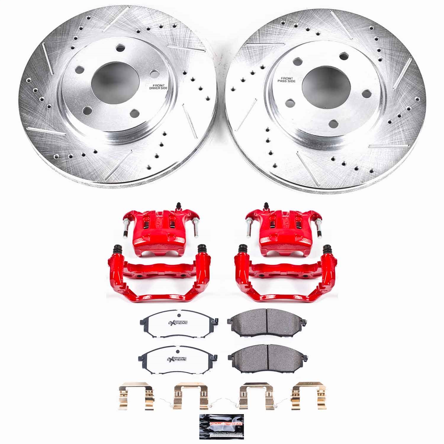 Power Stop - KC152-26 - Front - Disc Brake Pad/Caliper and Rotor Kit