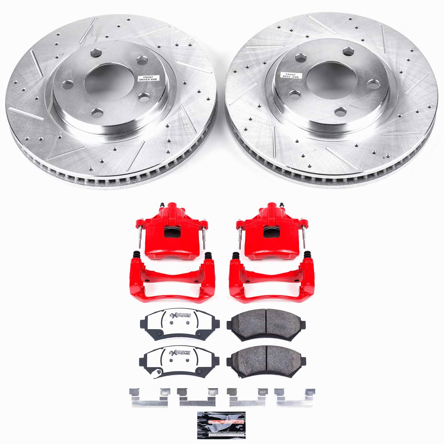 Power Stop - KC1542-26 - Front - Disc Brake Pad/Caliper and Rotor Kit