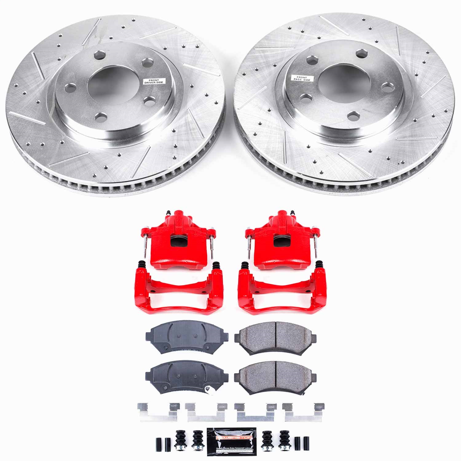 Power Stop - KC1542 - Front - Disc Brake Pad/Caliper and Rotor Kit