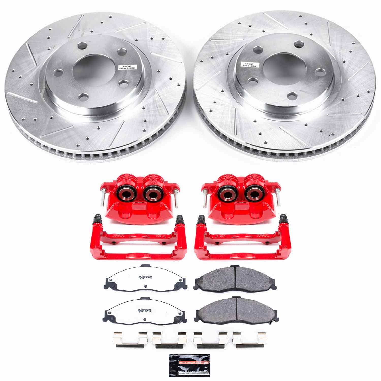 Power Stop - KC1547-26 - Front - Disc Brake Pad/Caliper and Rotor Kit