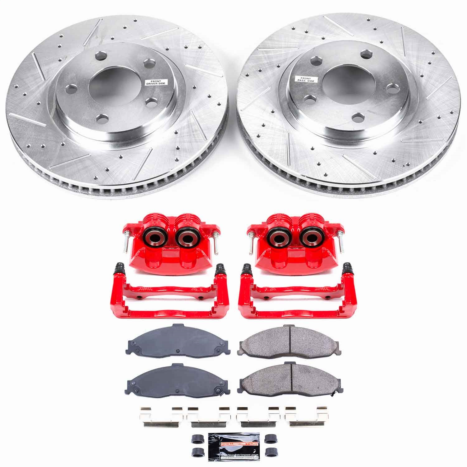 Power Stop - KC1547 - Front - Disc Brake Pad/Caliper and Rotor Kit