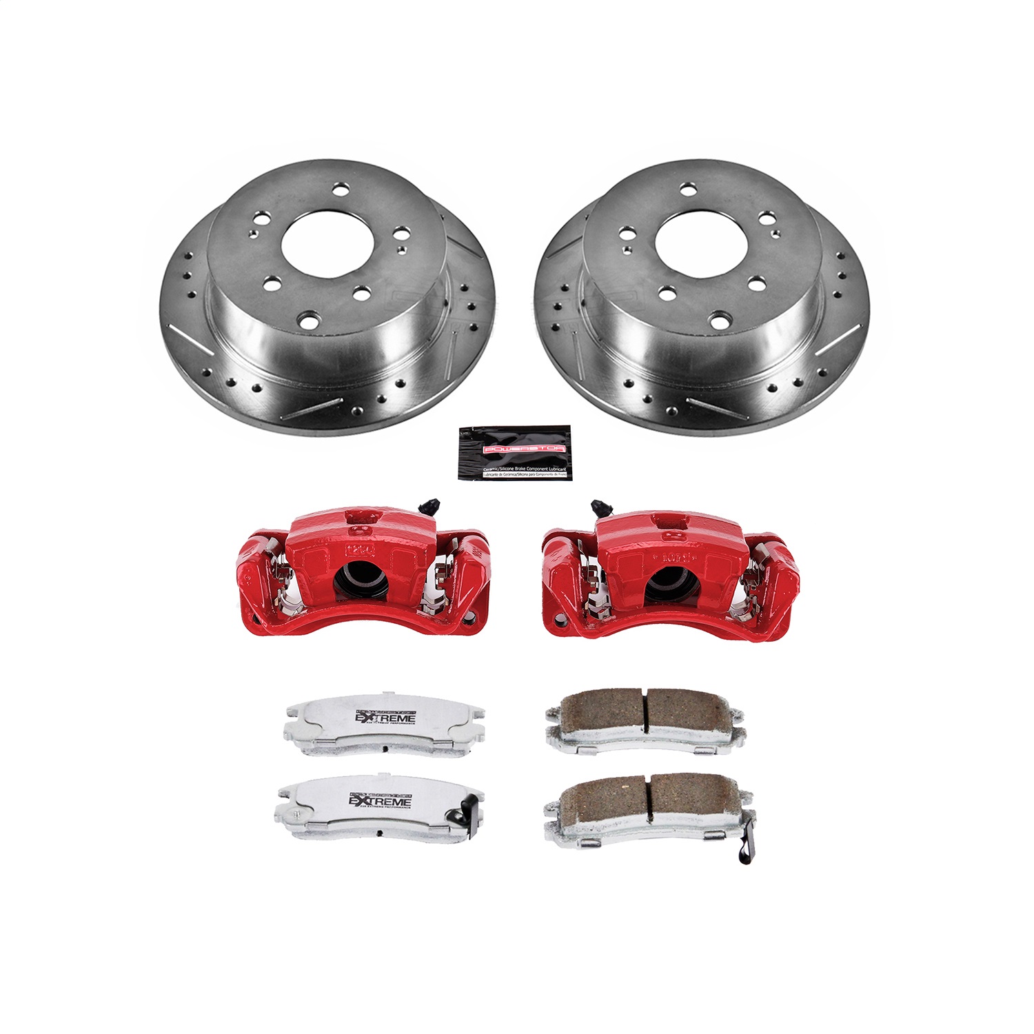 Power Stop - KC155-26 - Rear - Disc Brake Pad/Caliper and Rotor Kit