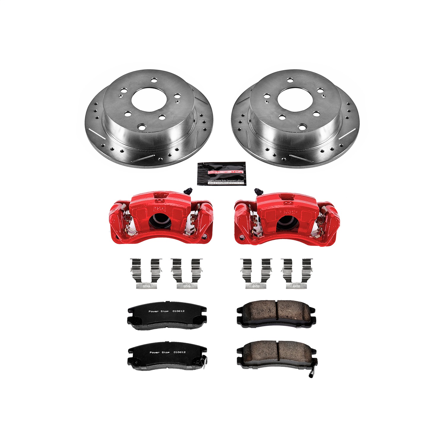 Power Stop - KC155 - Rear - Disc Brake Pad/Caliper and Rotor Kit