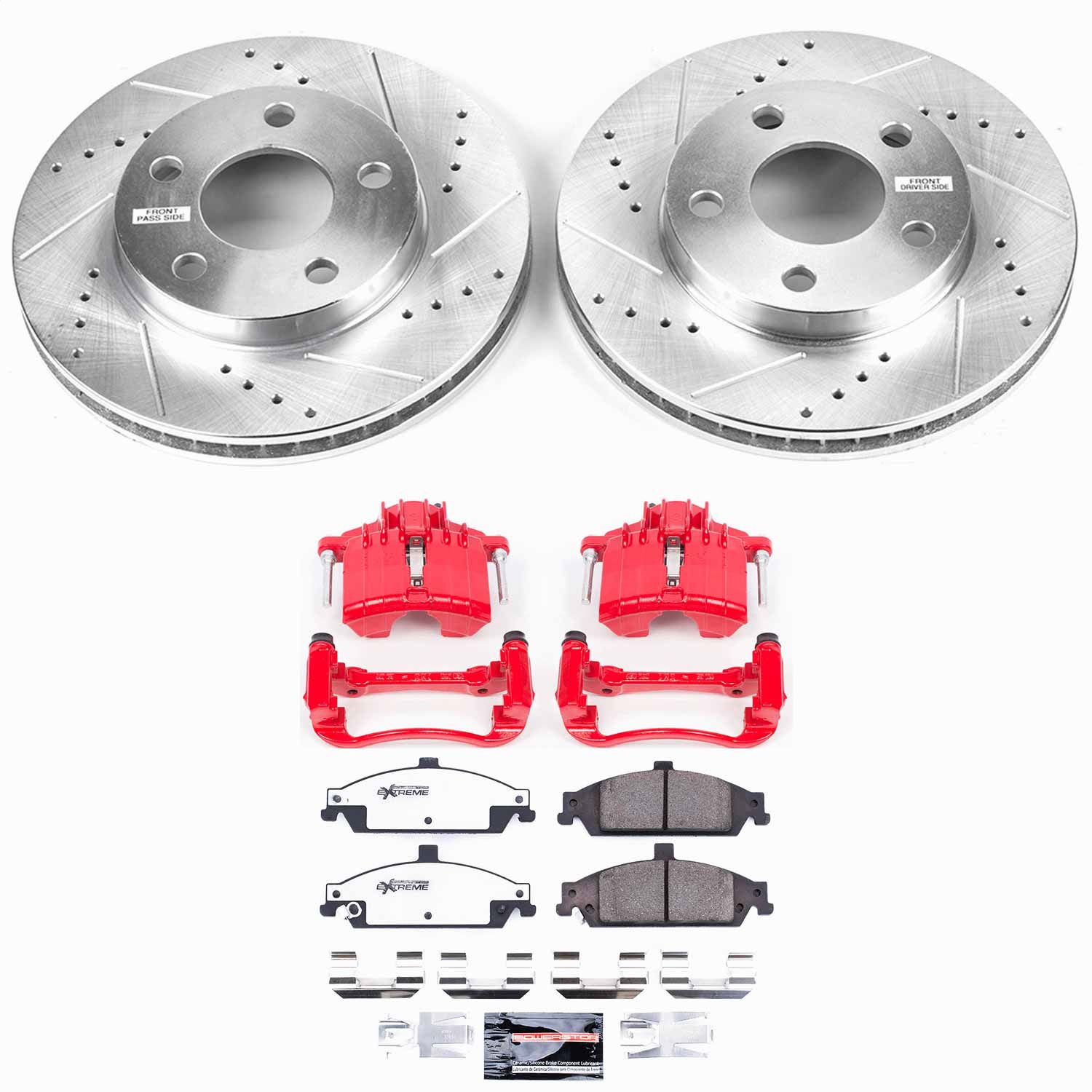 Power Stop - KC1551-26 - Front - Disc Brake Pad/Caliper and Rotor Kit