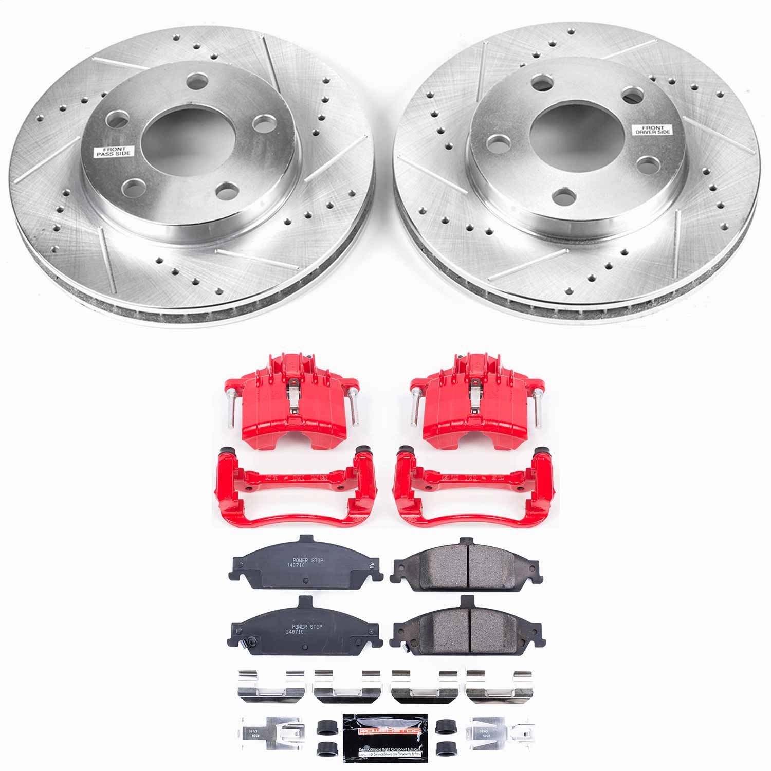Power Stop - KC1551 - Front - Disc Brake Pad/Caliper and Rotor Kit