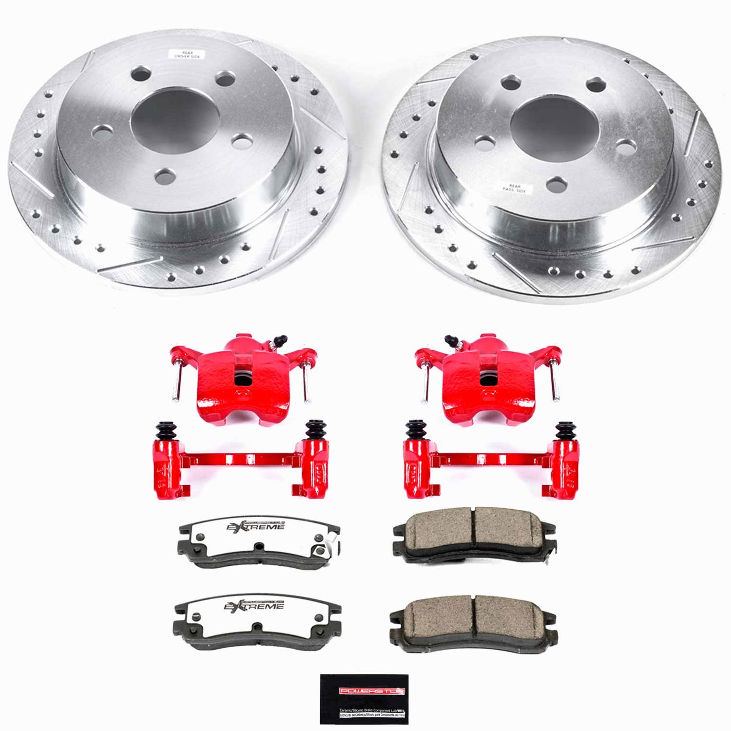 Power Stop - KC1558-26 - Rear - Disc Brake Pad/Caliper and Rotor Kit