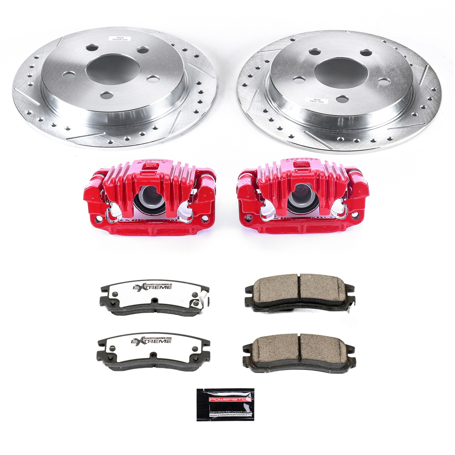 Power Stop - KC1558A-26 - Rear - Disc Brake Pad/Caliper and Rotor Kit
