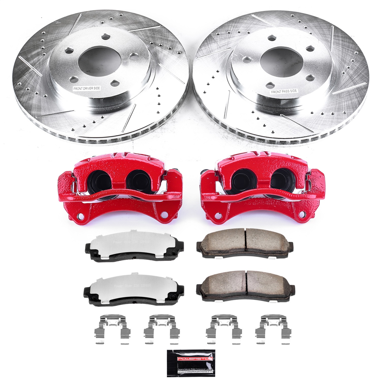 Power Stop - KC1576-36 - Front - Disc Brake Pad/Caliper and Rotor Kit