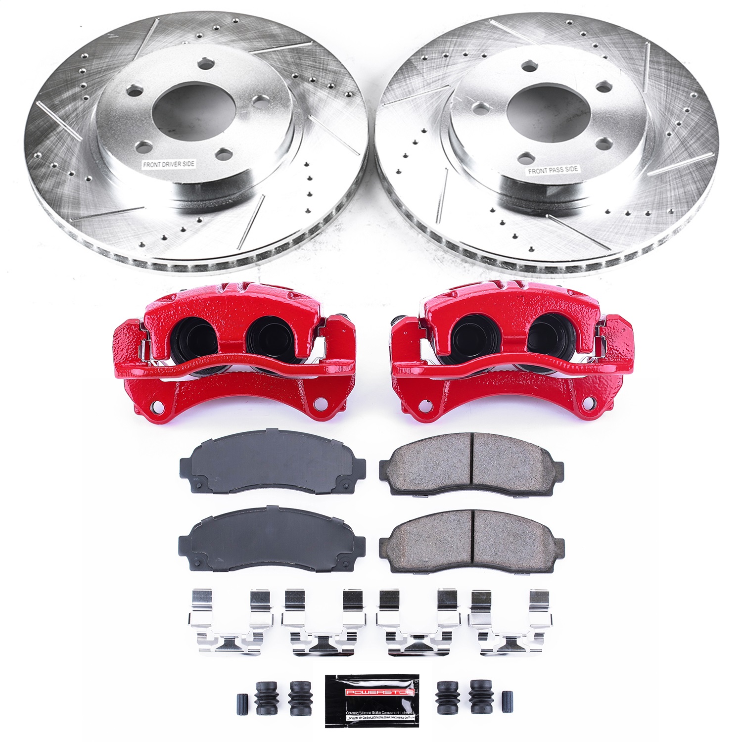 Power Stop - KC1576 - Front - Disc Brake Pad/Caliper and Rotor Kit
