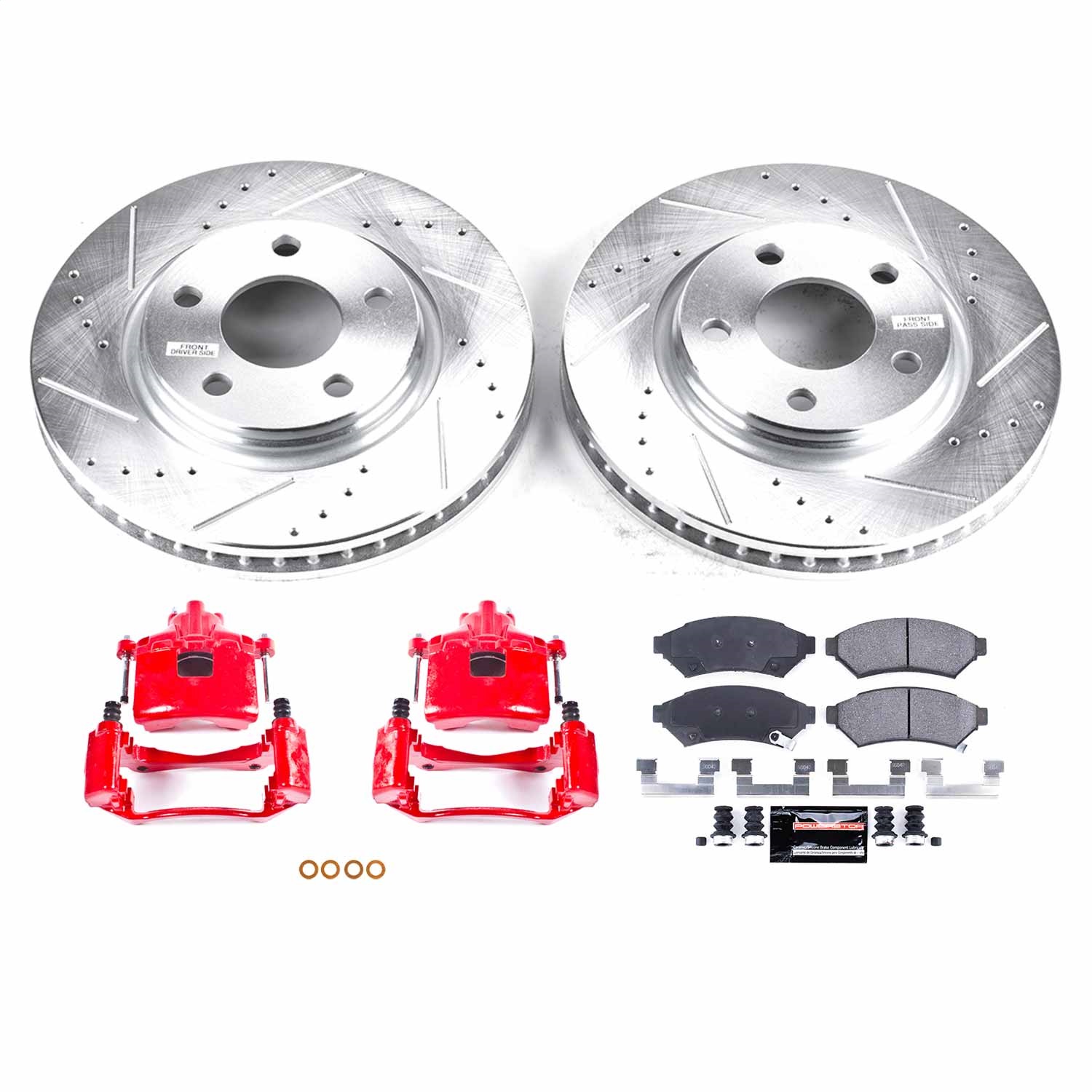 Power Stop - KC1588 - Front - Disc Brake Pad/Caliper and Rotor Kit