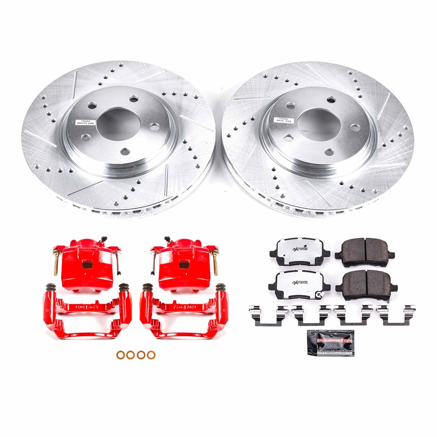 Power Stop - KC1610-26 - Front - Disc Brake Pad/Caliper and Rotor Kit