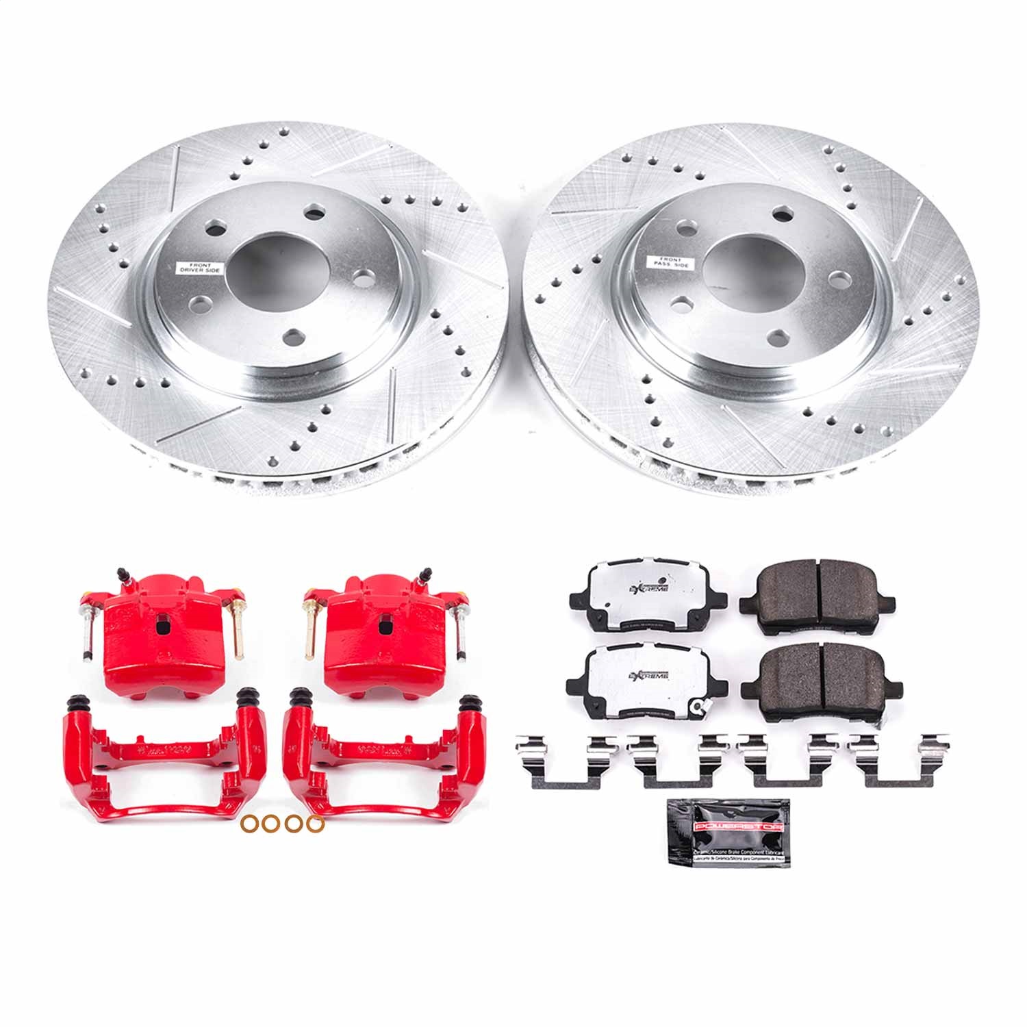 Power Stop - KC1610A-26 - Front - Disc Brake Pad/Caliper and Rotor Kit