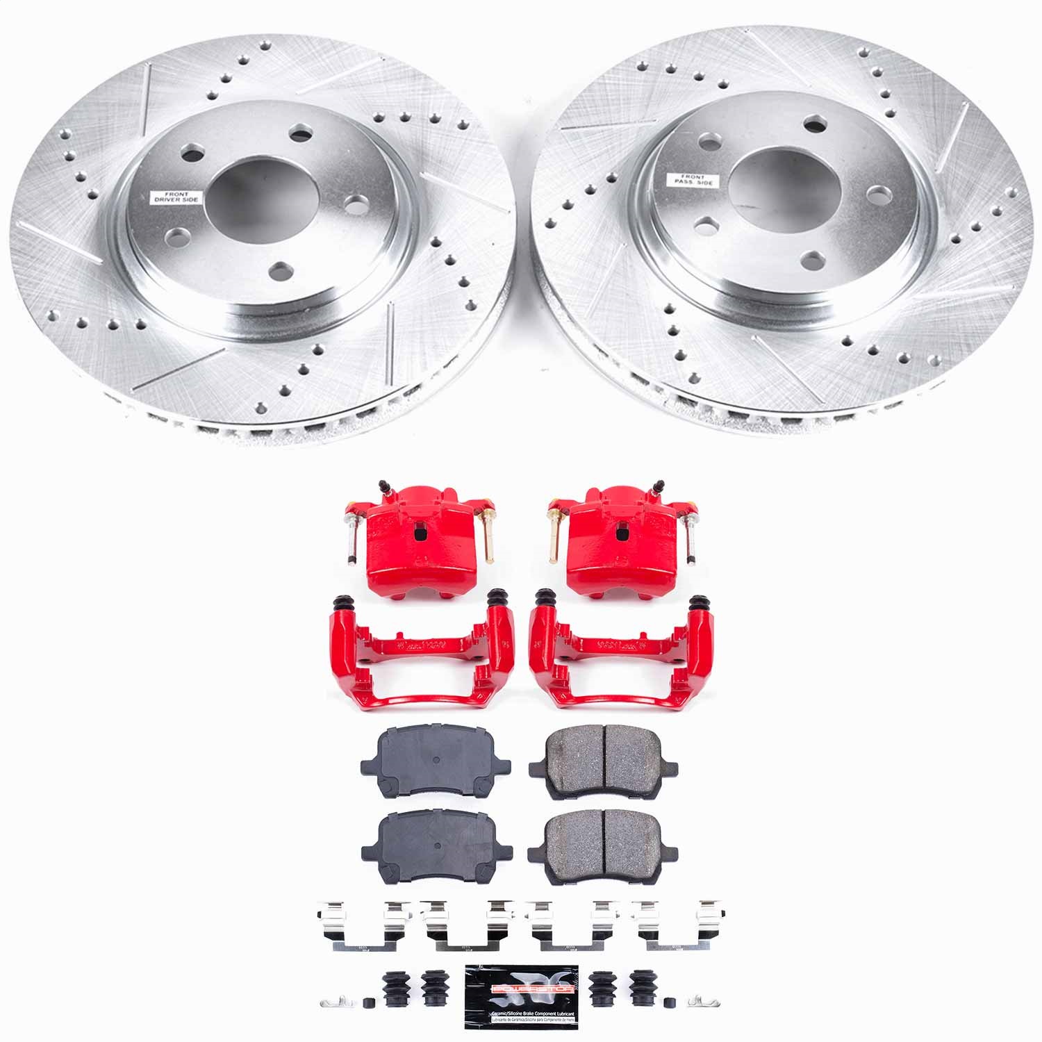 Power Stop - KC1614A - Front - Disc Brake Pad/Caliper and Rotor Kit