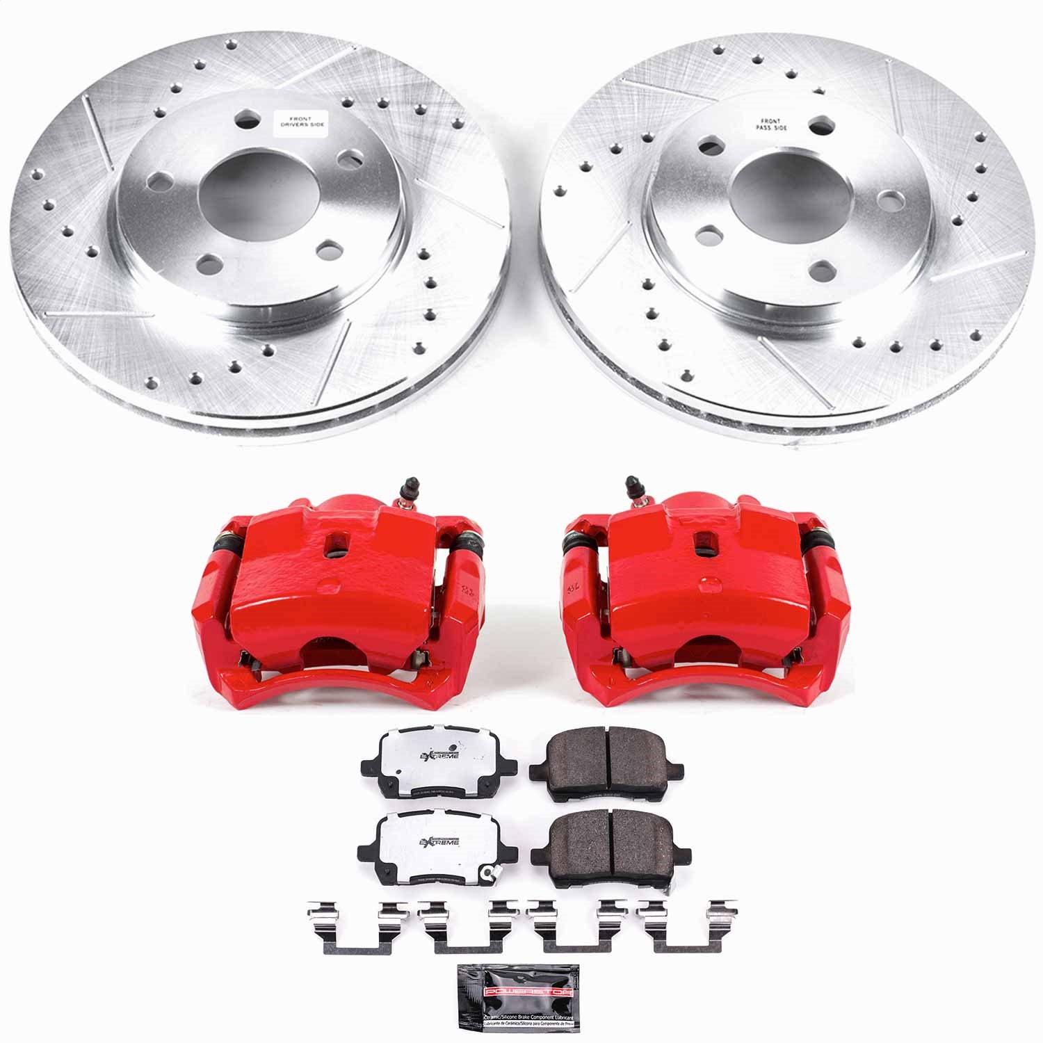 Power Stop - KC1617-26 - Front - Disc Brake Pad/Caliper and Rotor Kit
