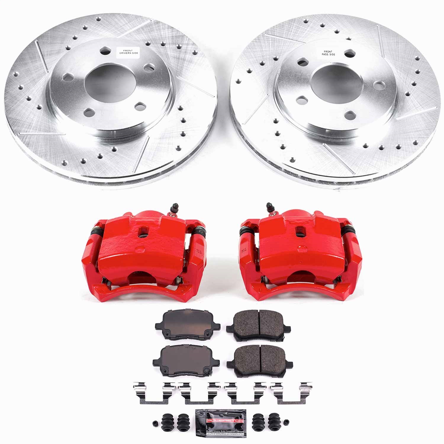 Power Stop - KC1617 - Front - Disc Brake Pad/Caliper and Rotor Kit
