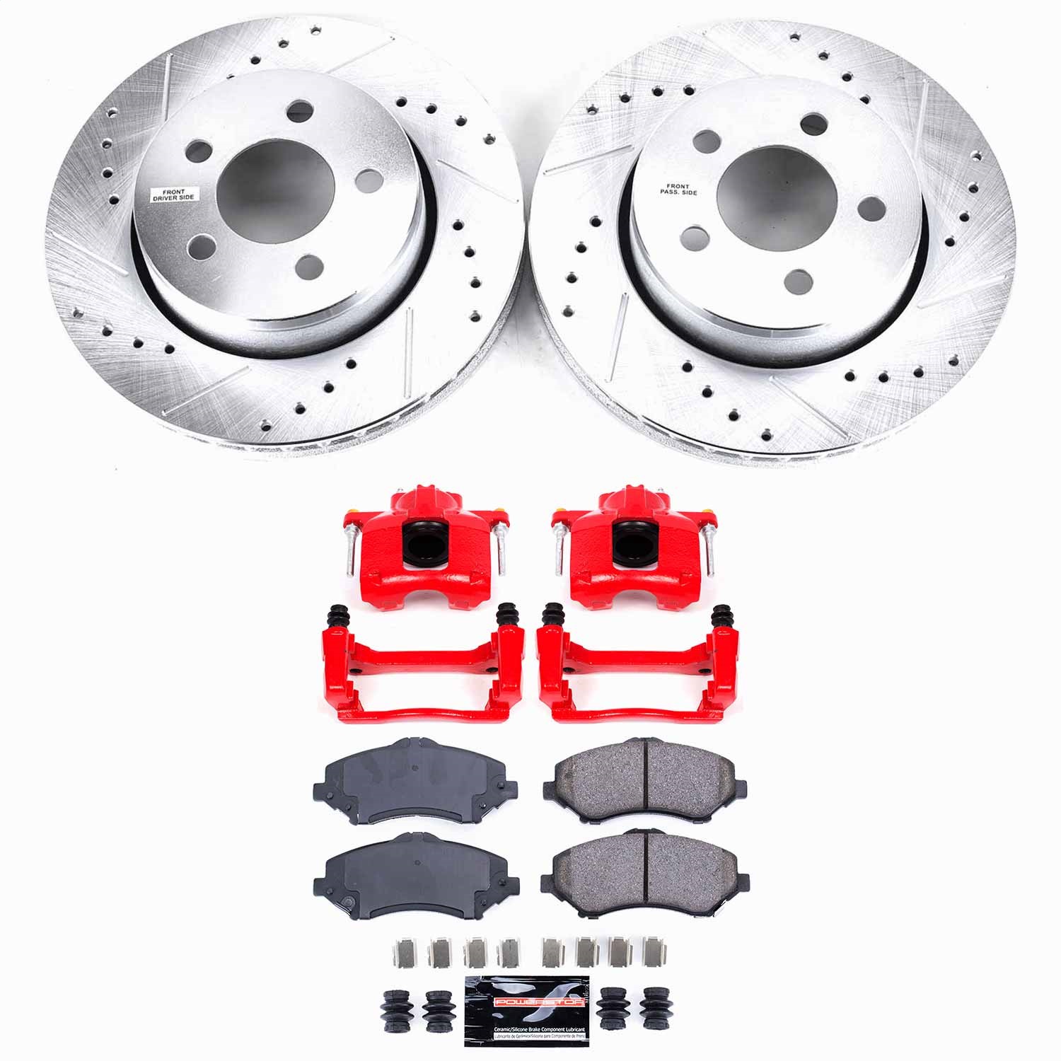 Power Stop - KC1631 - Front - Disc Brake Pad/Caliper and Rotor Kit