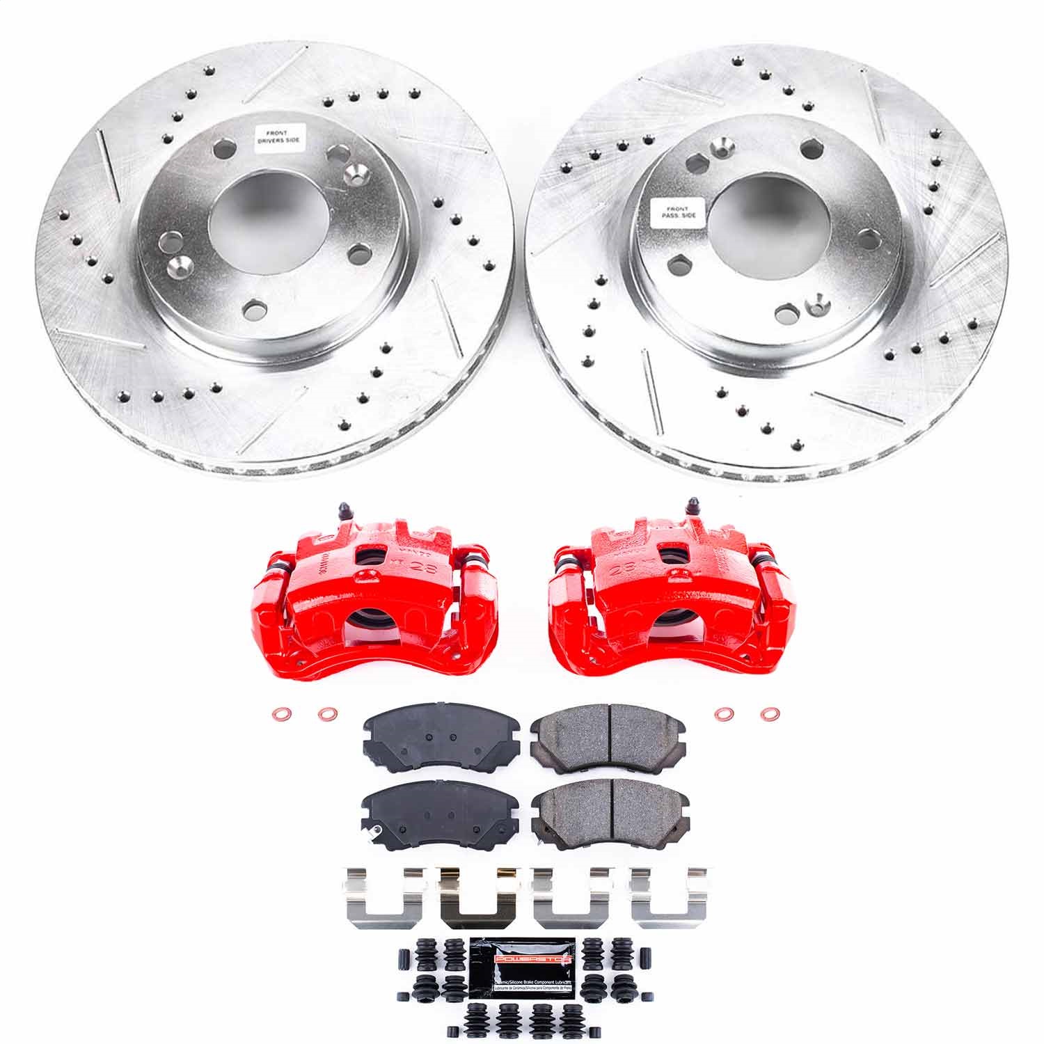 Power Stop - KC165B - Front - Disc Brake Pad/Caliper and Rotor Kit
