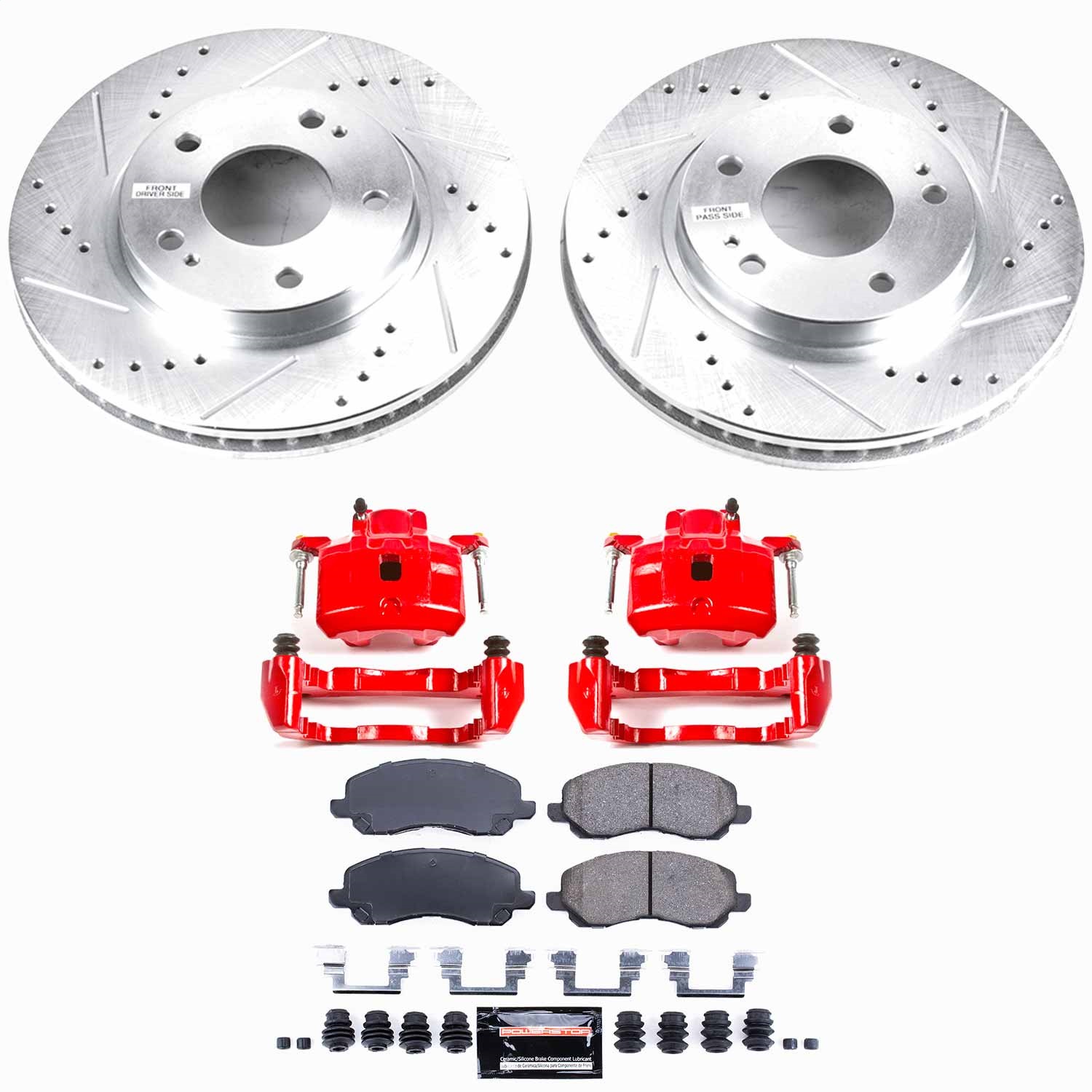 Power Stop - KC1678 - Front - Disc Brake Pad/Caliper and Rotor Kit