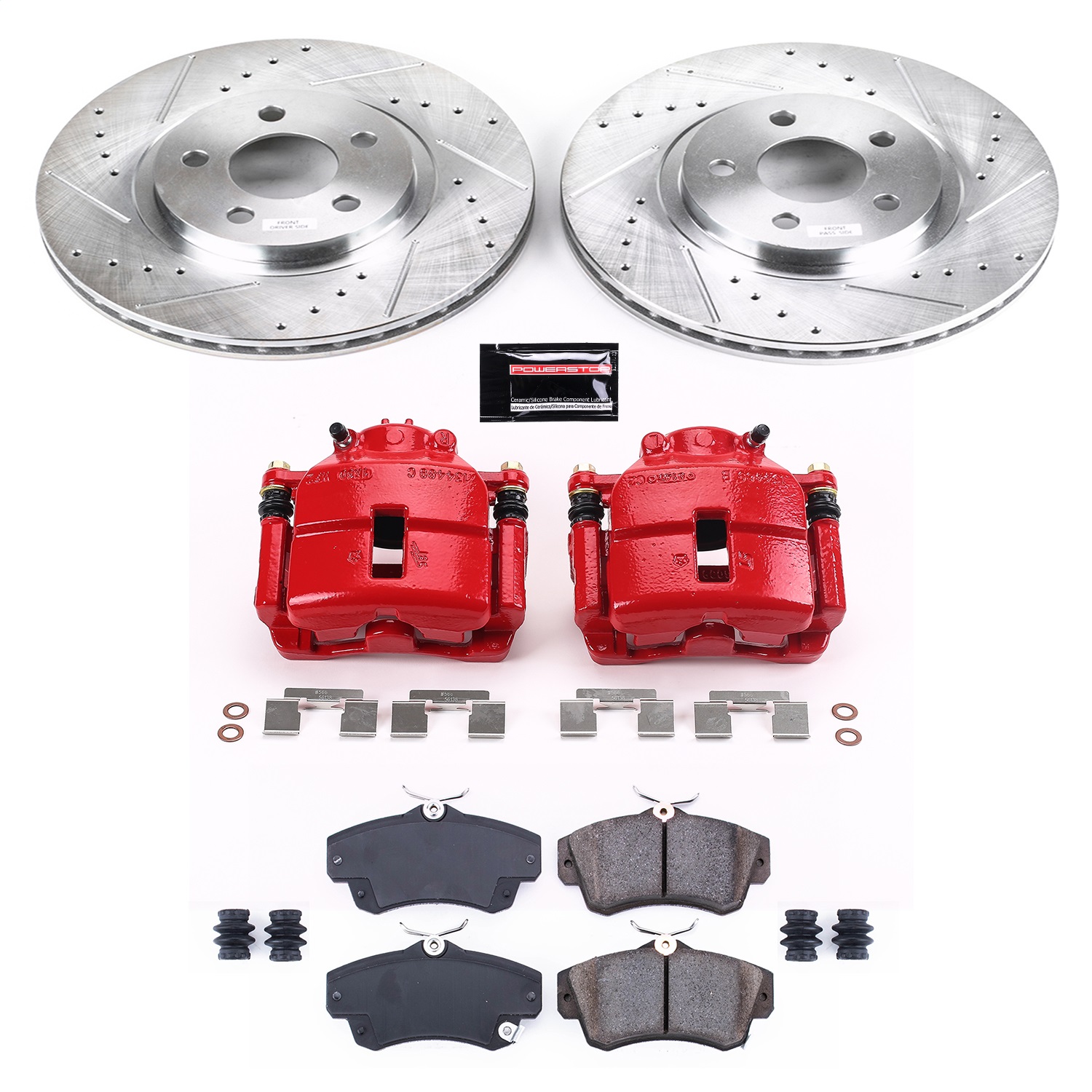 Power Stop - KC1704A - Front - Disc Brake Pad/Caliper and Rotor Kit