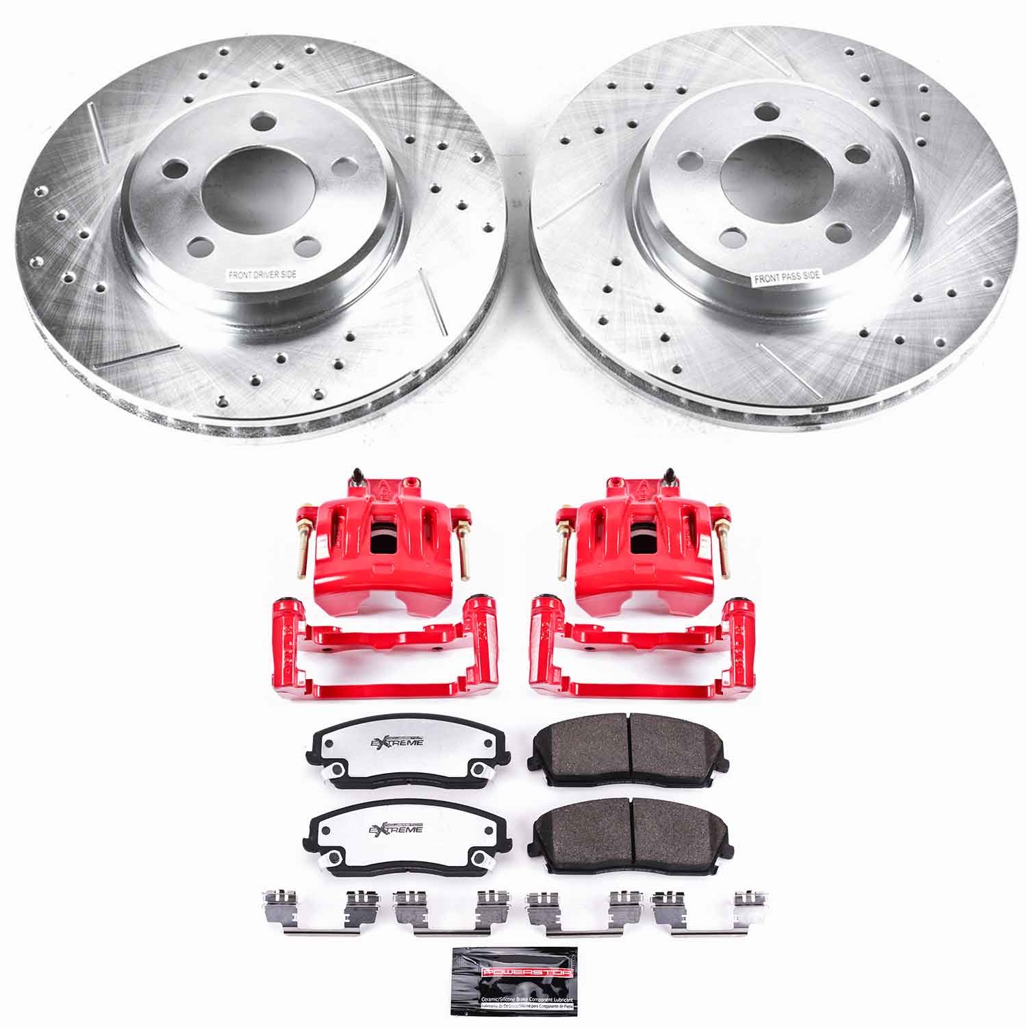 Power Stop - KC1714-26 - Front - Disc Brake Pad/Caliper and Rotor Kit