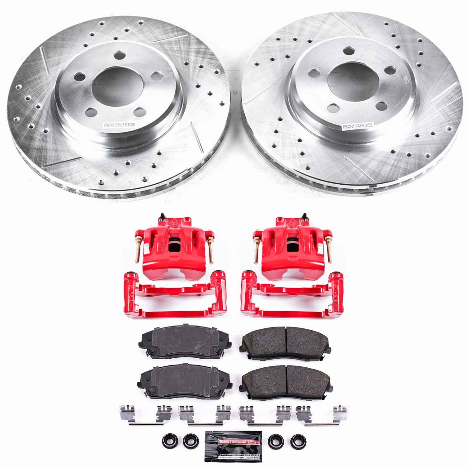 Power Stop - KC1714 - Front - Disc Brake Pad/Caliper and Rotor Kit