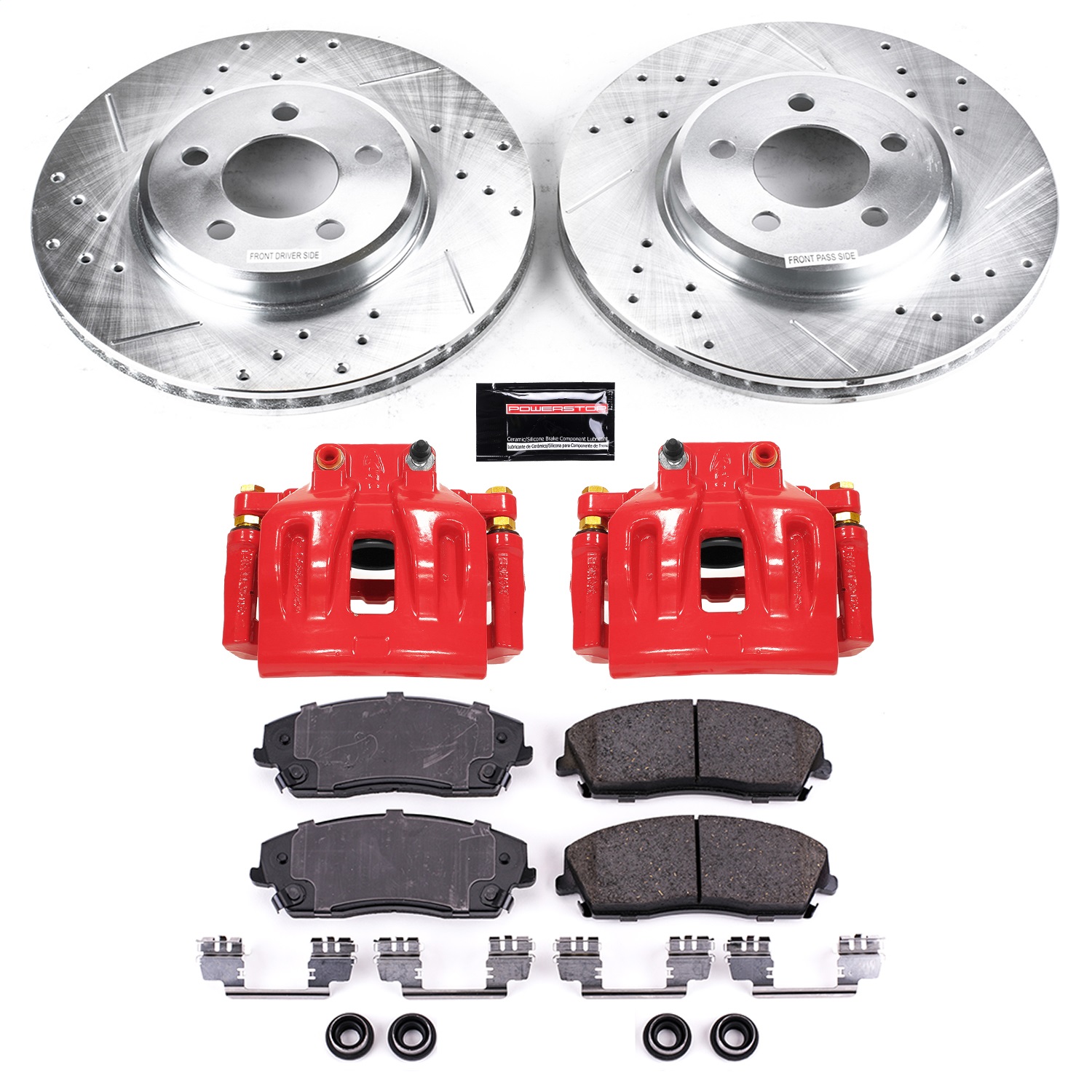 Power Stop - KC1714A - Front - Disc Brake Pad/Caliper and Rotor Kit