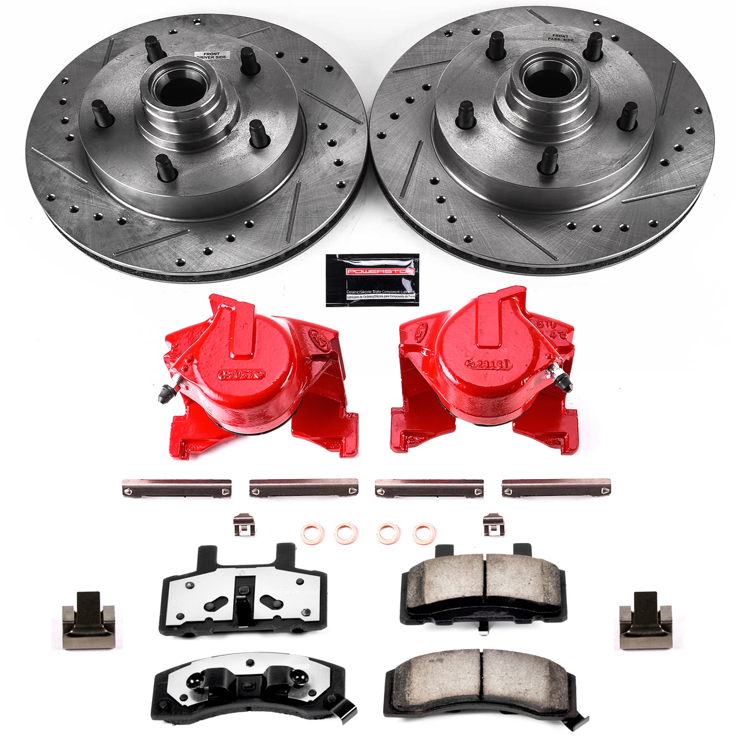 Power Stop - KC1766-36 - Front - Disc Brake Pad/Caliper and Rotor Kit