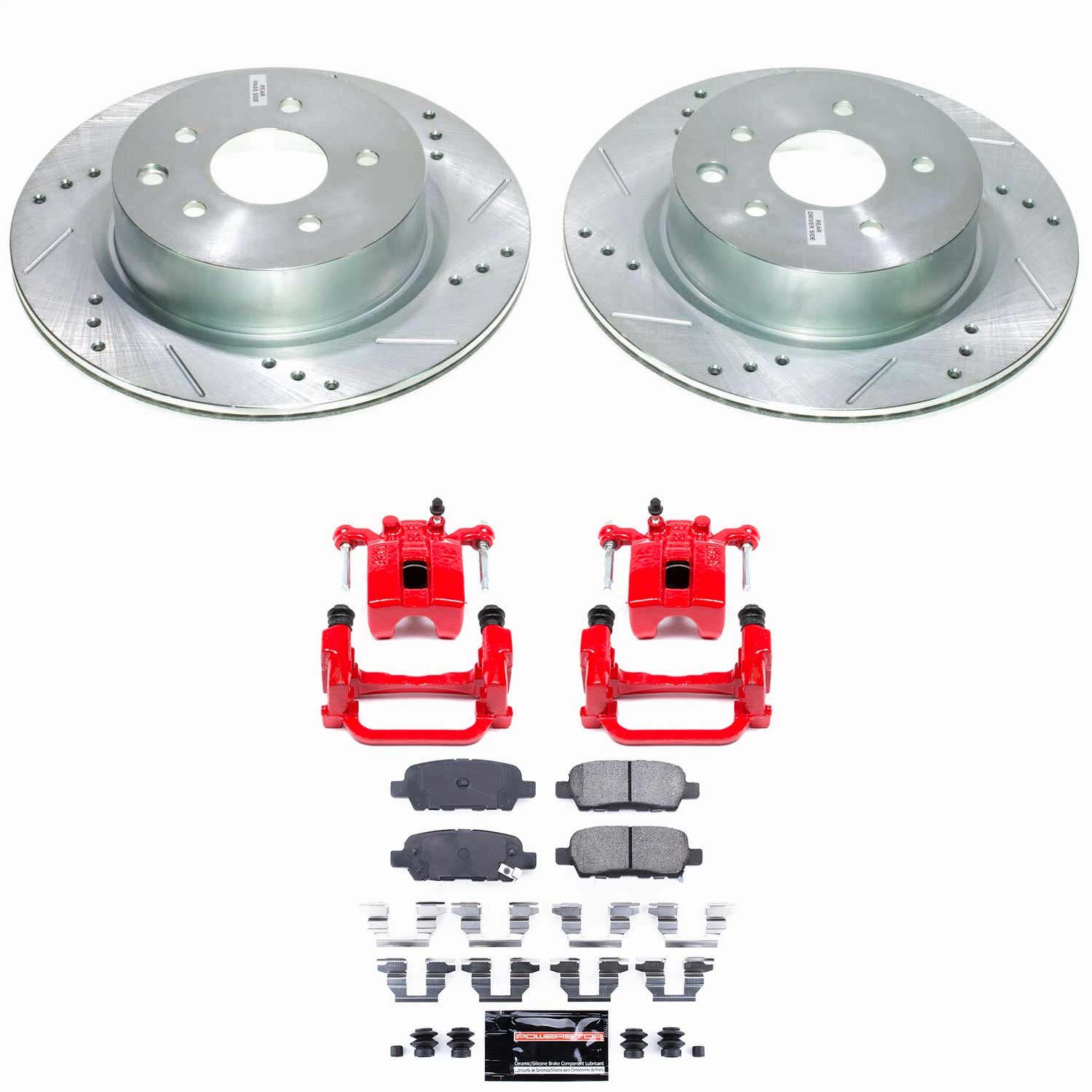Power Stop - KC179 - Rear - Disc Brake Pad/Caliper and Rotor Kit
