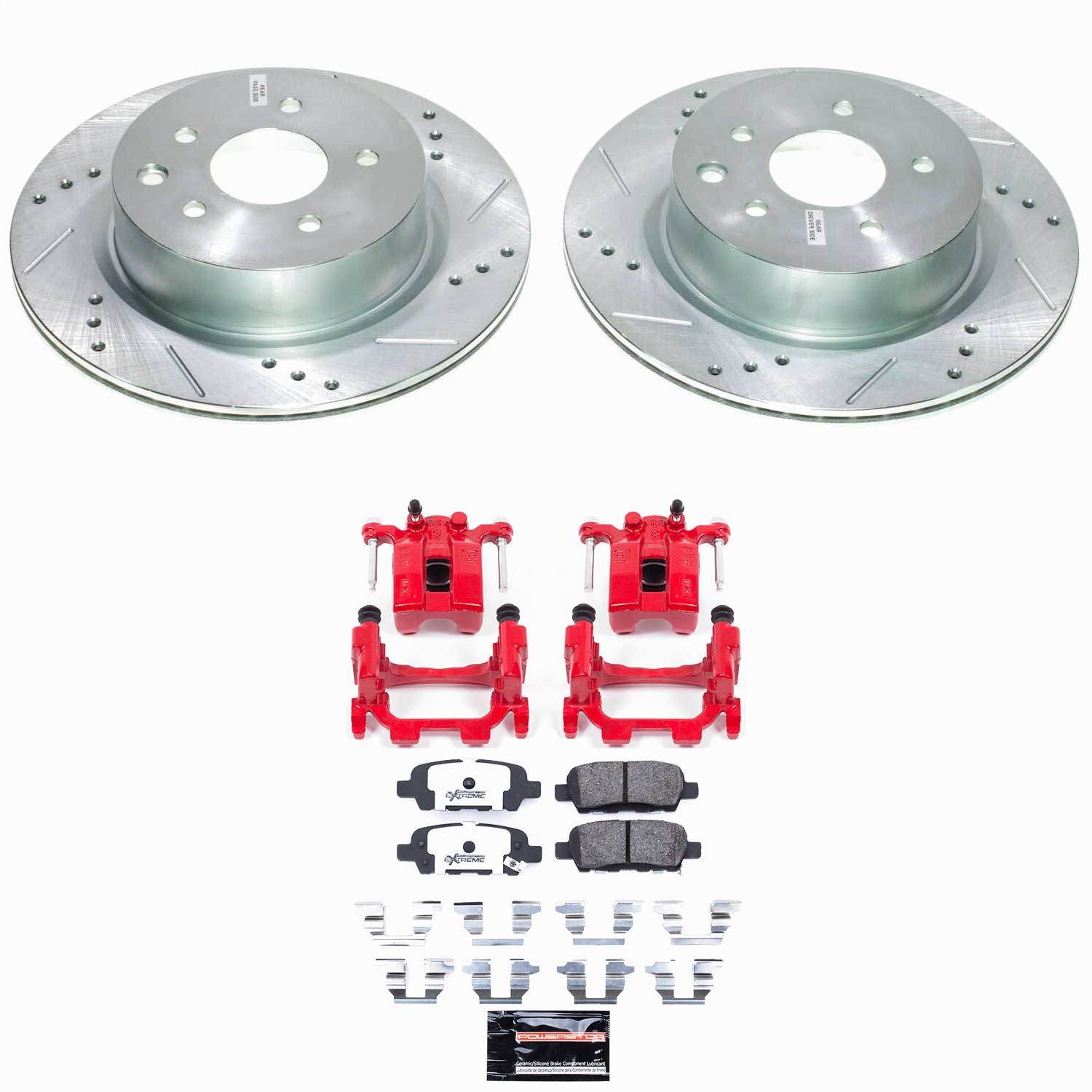 Power Stop - KC179A-26 - Rear - Disc Brake Pad/Caliper and Rotor Kit