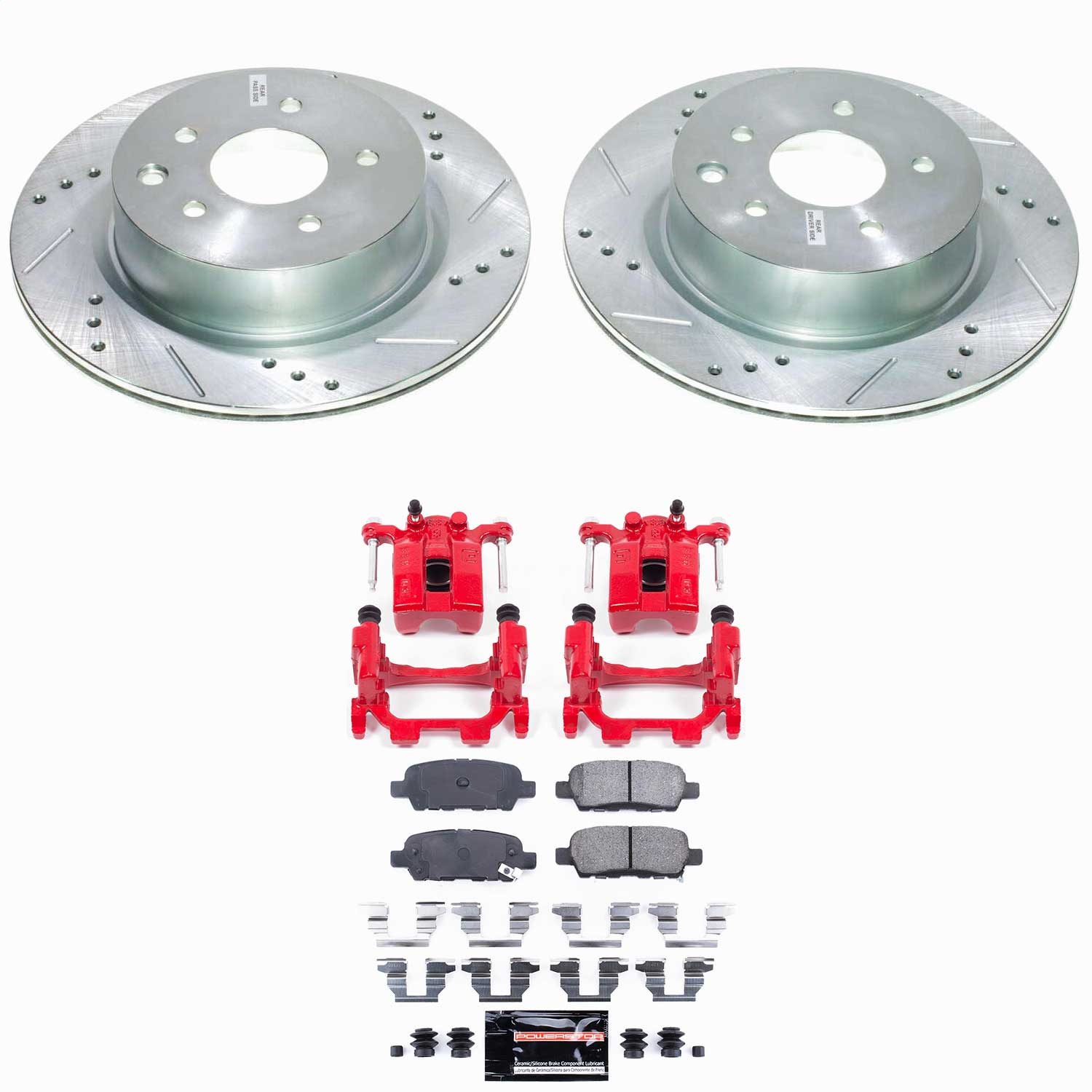 Power Stop - KC179A - Rear - Disc Brake Pad/Caliper and Rotor Kit