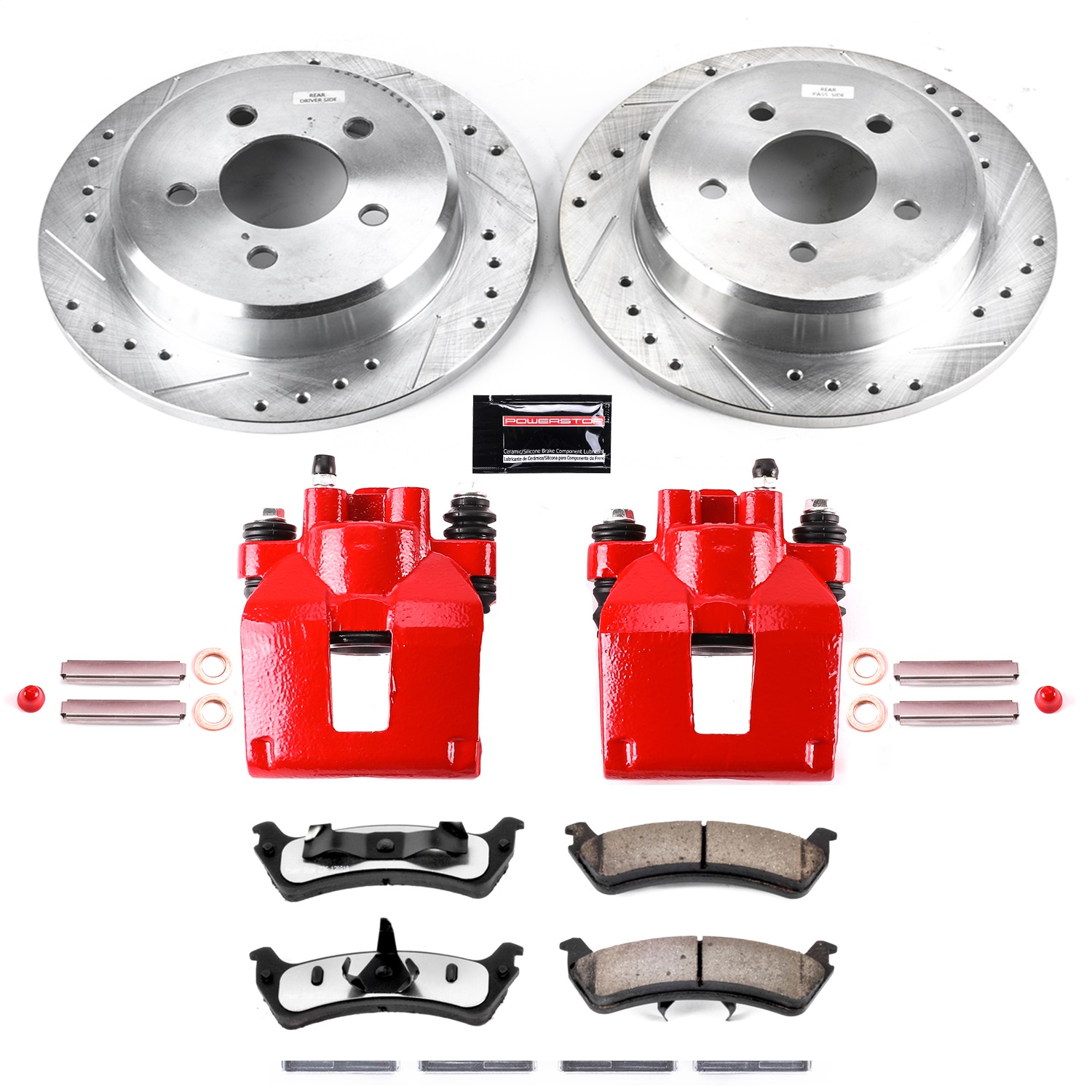 Power Stop - KC1858-36 - Rear - Disc Brake Pad/Caliper and Rotor Kit