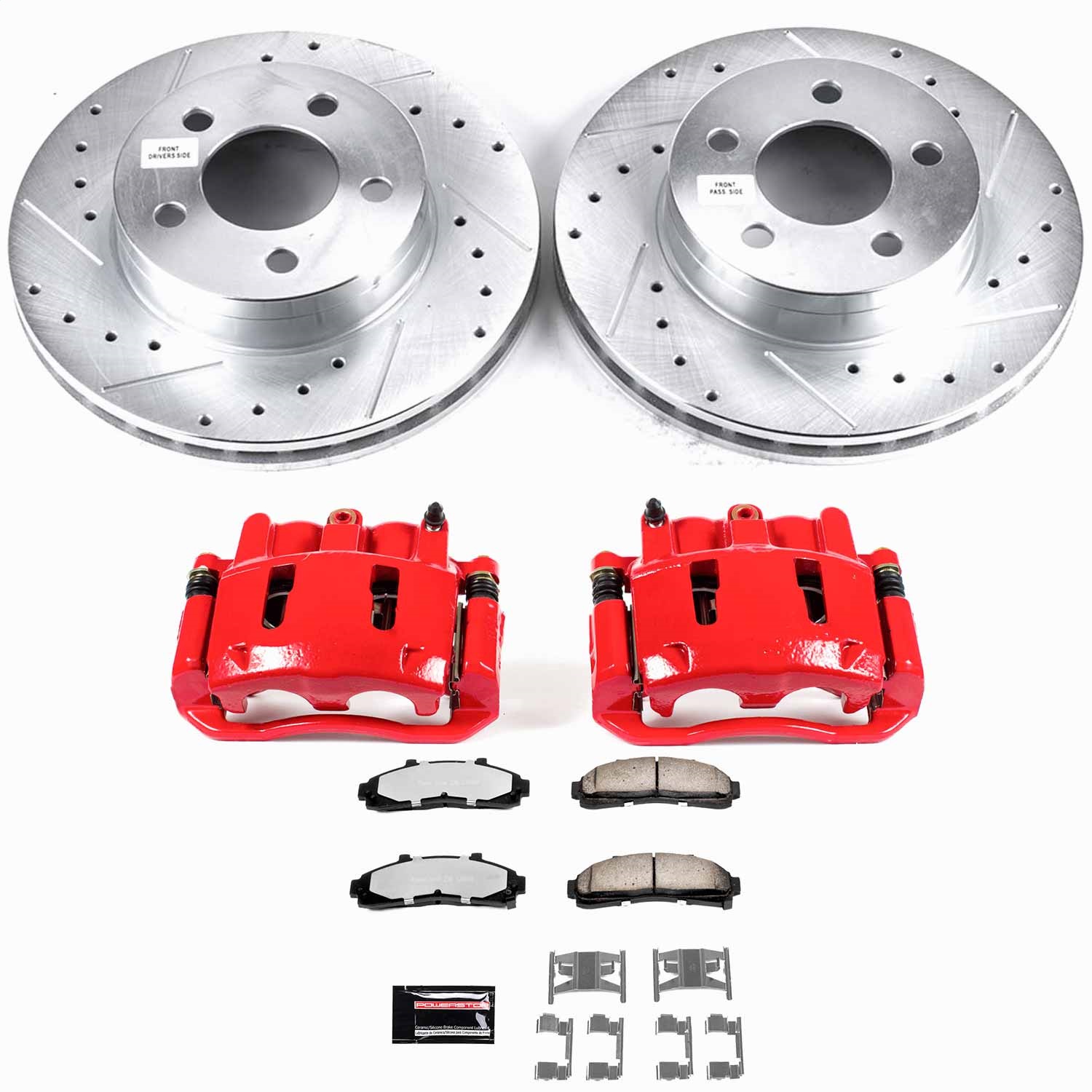 Power Stop - KC1860-36 - Front - Disc Brake Pad/Caliper and Rotor Kit