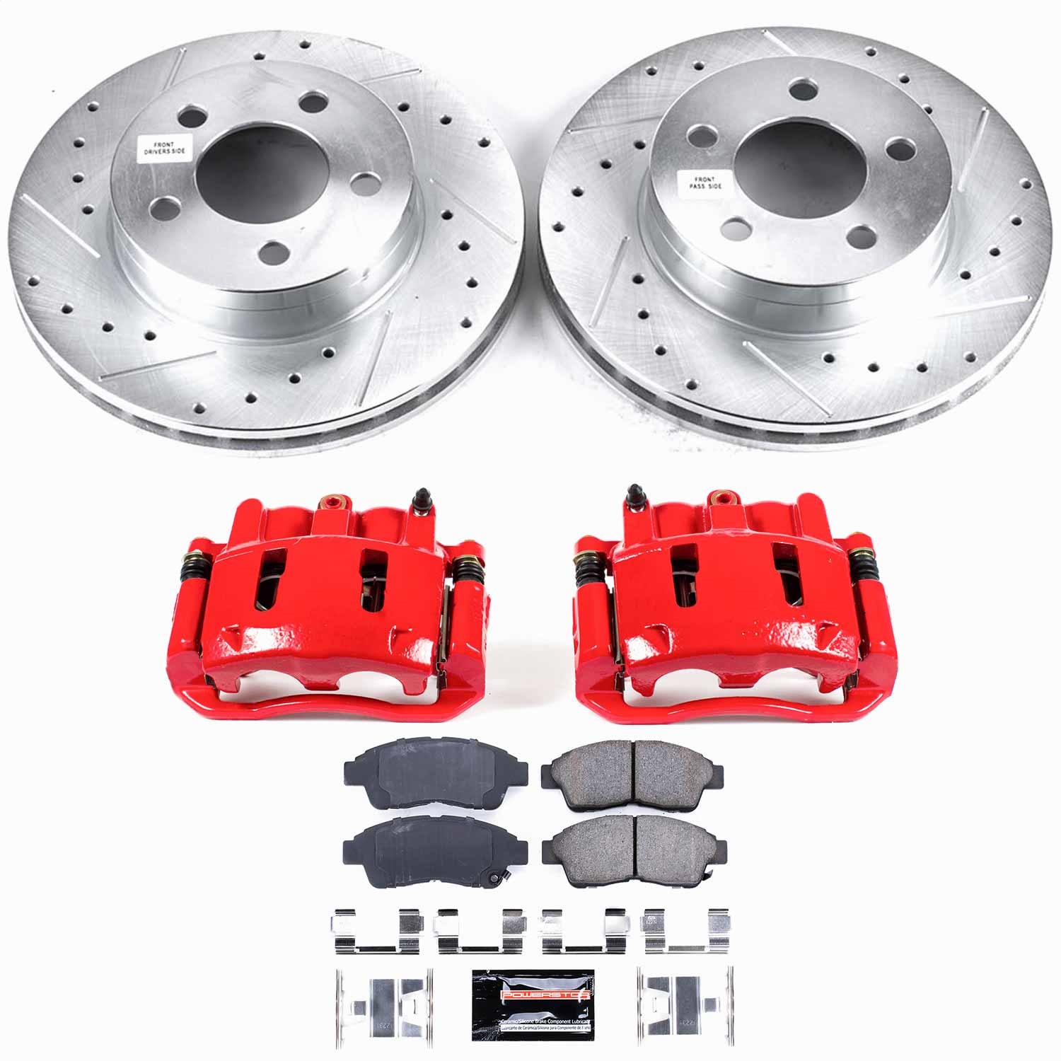 Power Stop - KC1860 - Front - Disc Brake Pad/Caliper and Rotor Kit