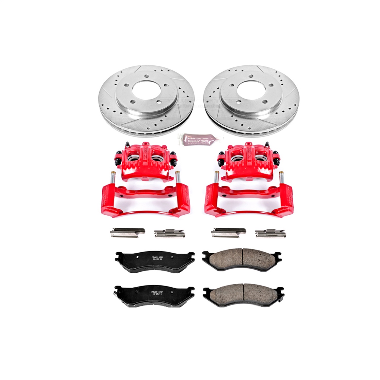 Power Stop - KC1869 - Front - Disc Brake Pad/Caliper and Rotor Kit