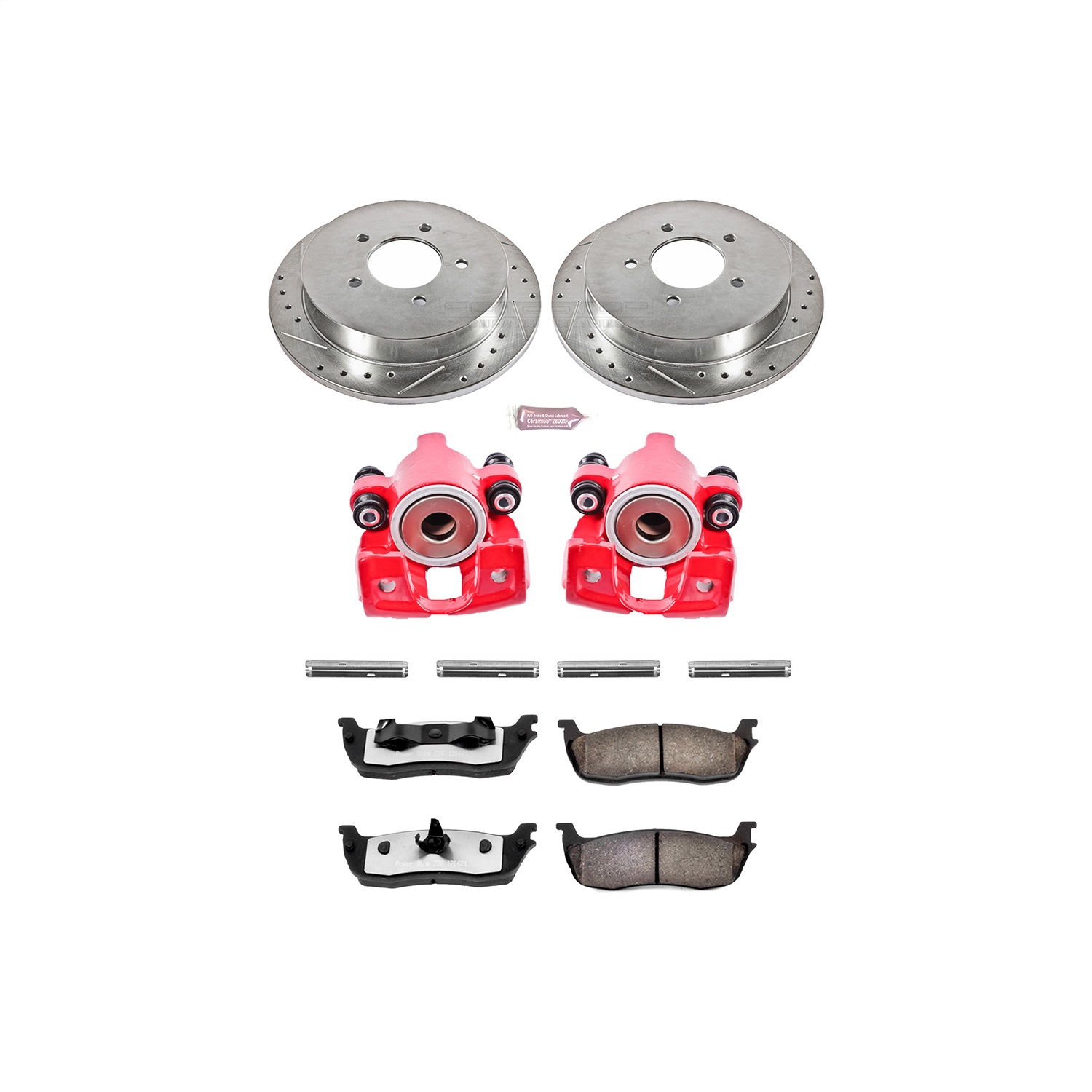 Power Stop - KC1872-36 - Rear - Disc Brake Pad/Caliper and Rotor Kit